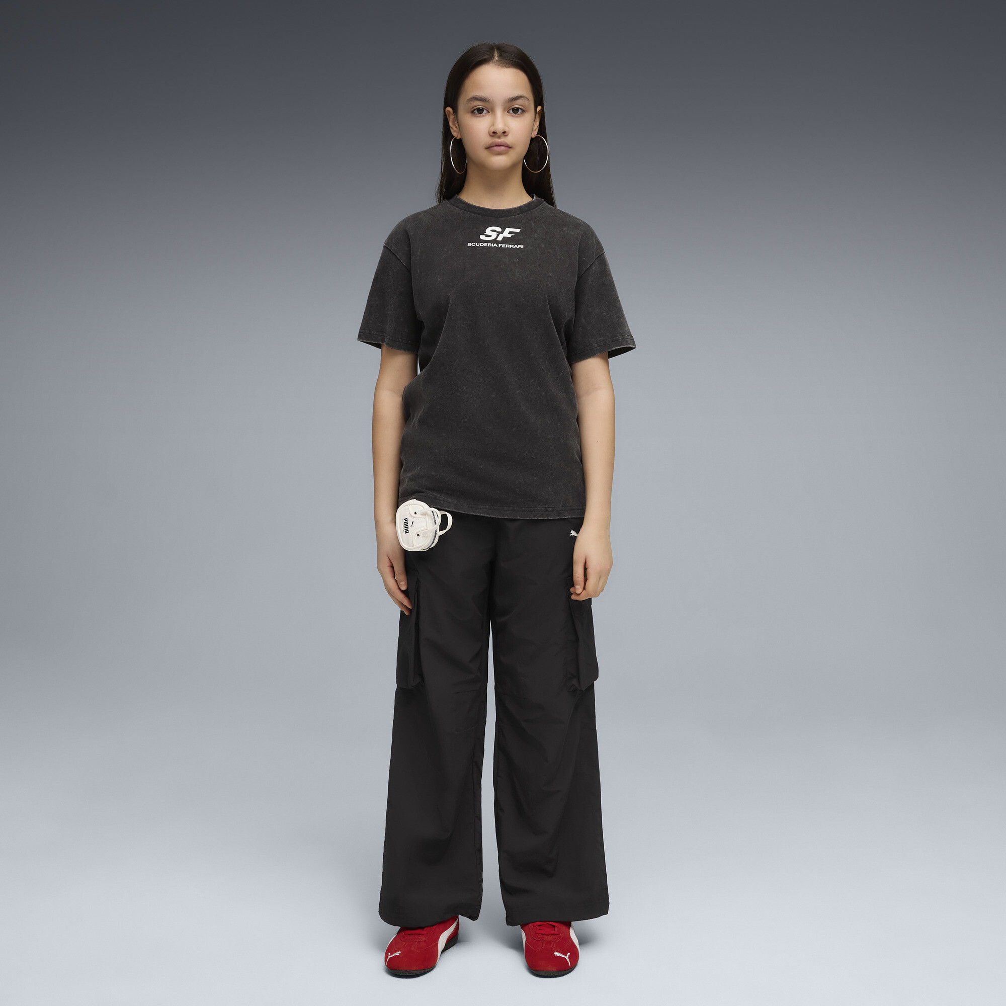 PUMA Scuderia Ferrari T-shirt met autoprint, Zwart, Maat 5-6Y thumbnail 3