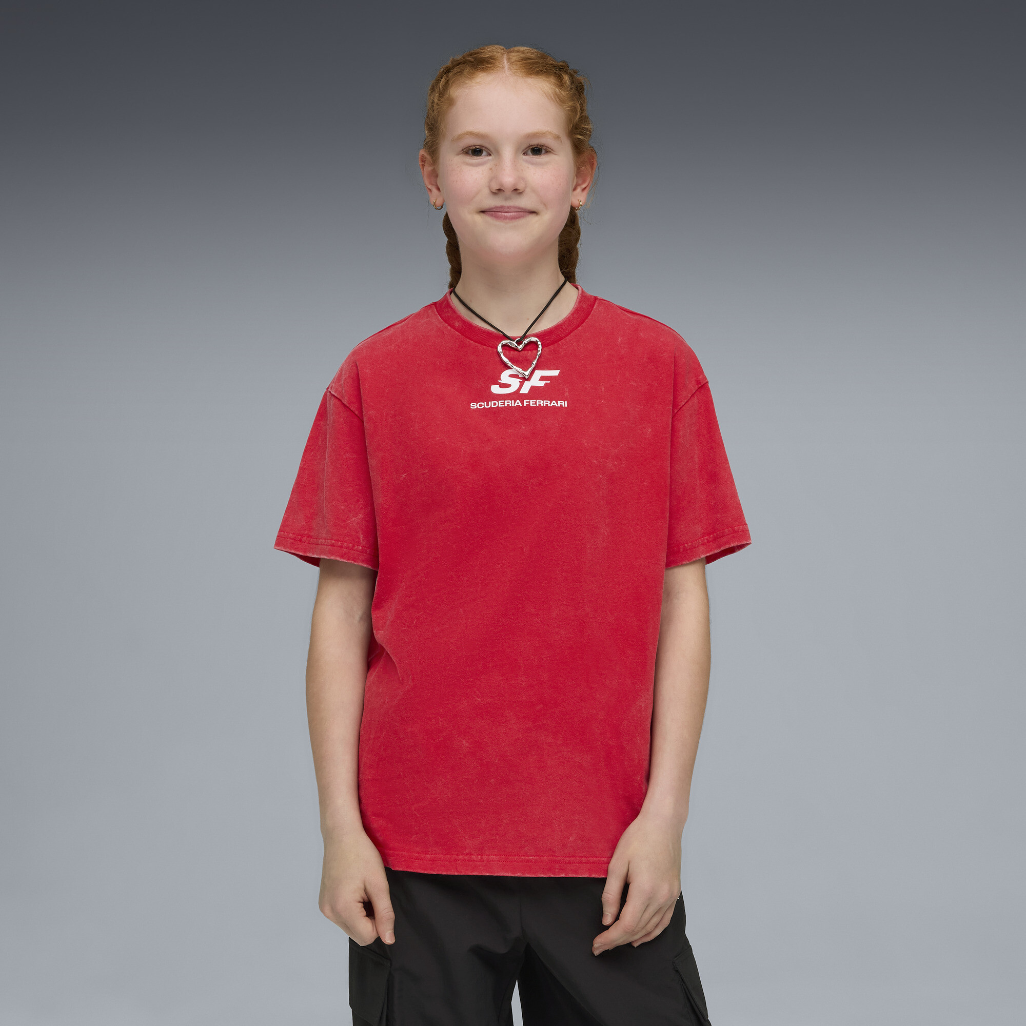 PUMA Scuderia Ferrari T-shirt met autoprint, Rood, Maat 13-14Y thumbnail 5