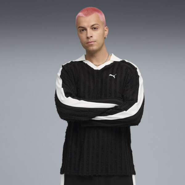 Remera PUMA T7 de manga larga y corte holgado para Hombre En Negro