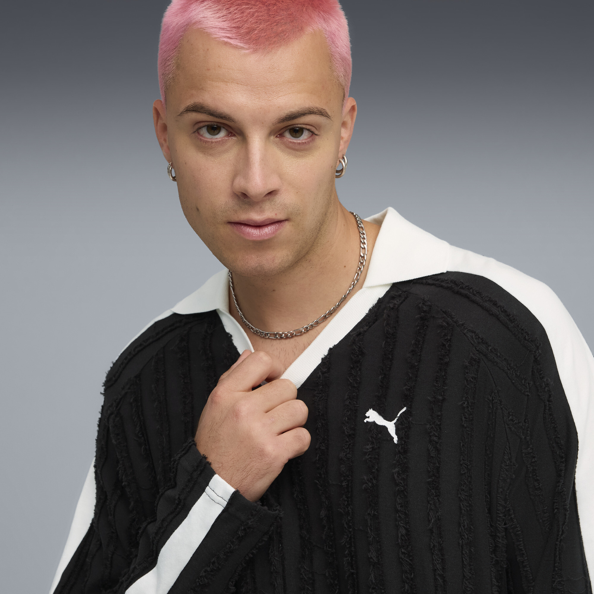 PUMA T7 Relaxed polo met lange mouwen voor Heren, Zwart, Maat L thumbnail 7