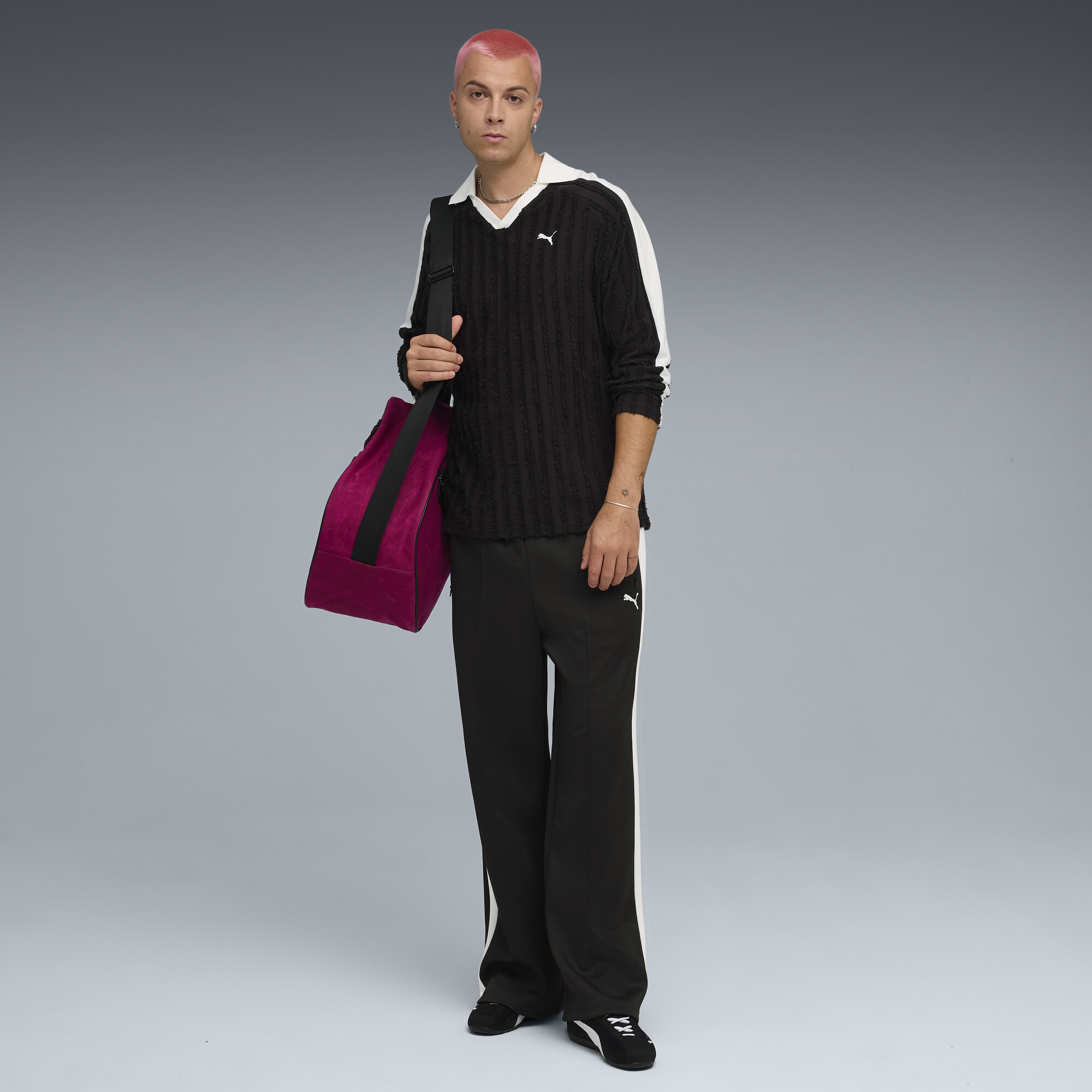 PUMA T7 Relaxed polo met lange mouwen voor Heren, Zwart, Maat L thumbnail 6