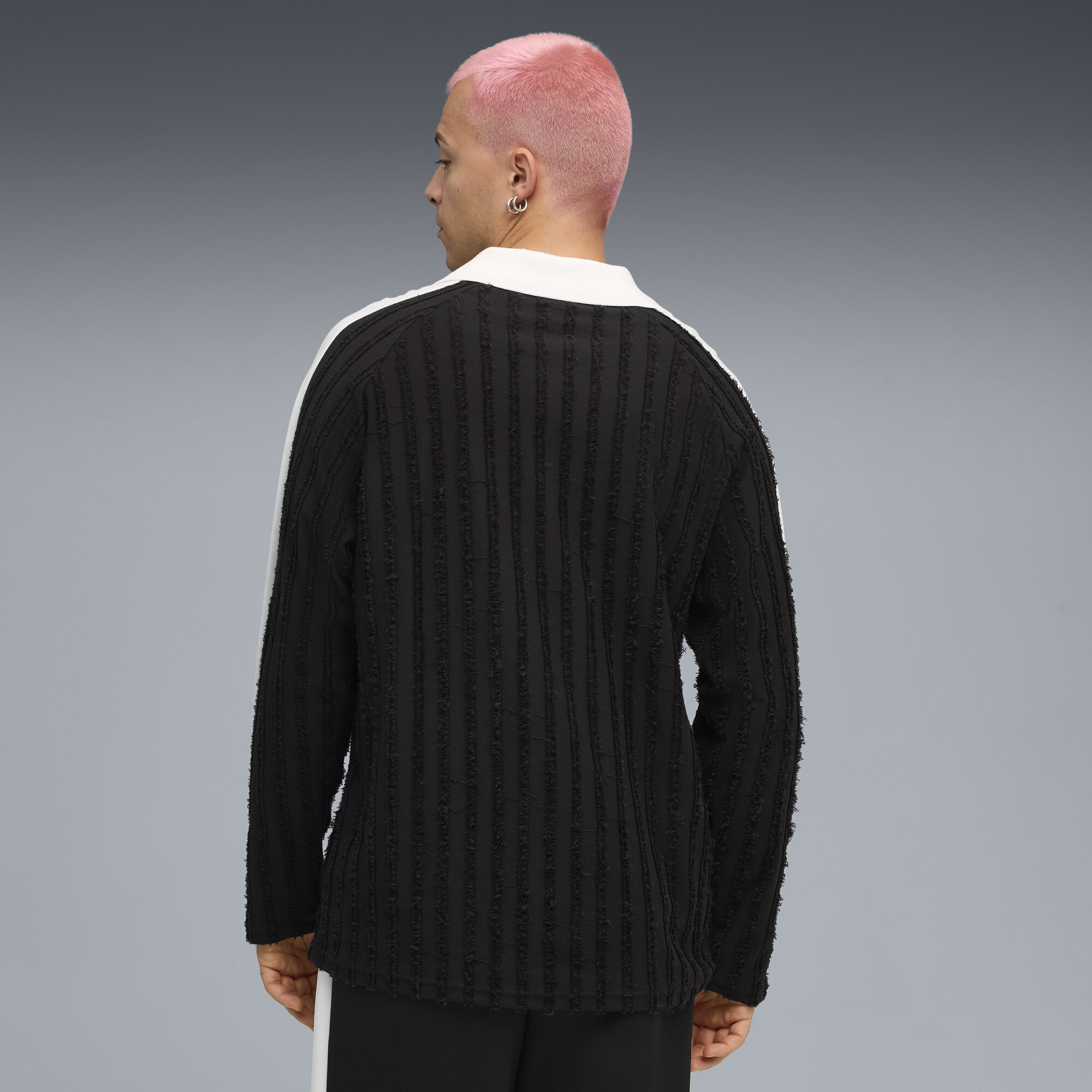 PUMA T7 Relaxed polo met lange mouwen voor Heren, Zwart, Maat L thumbnail 5