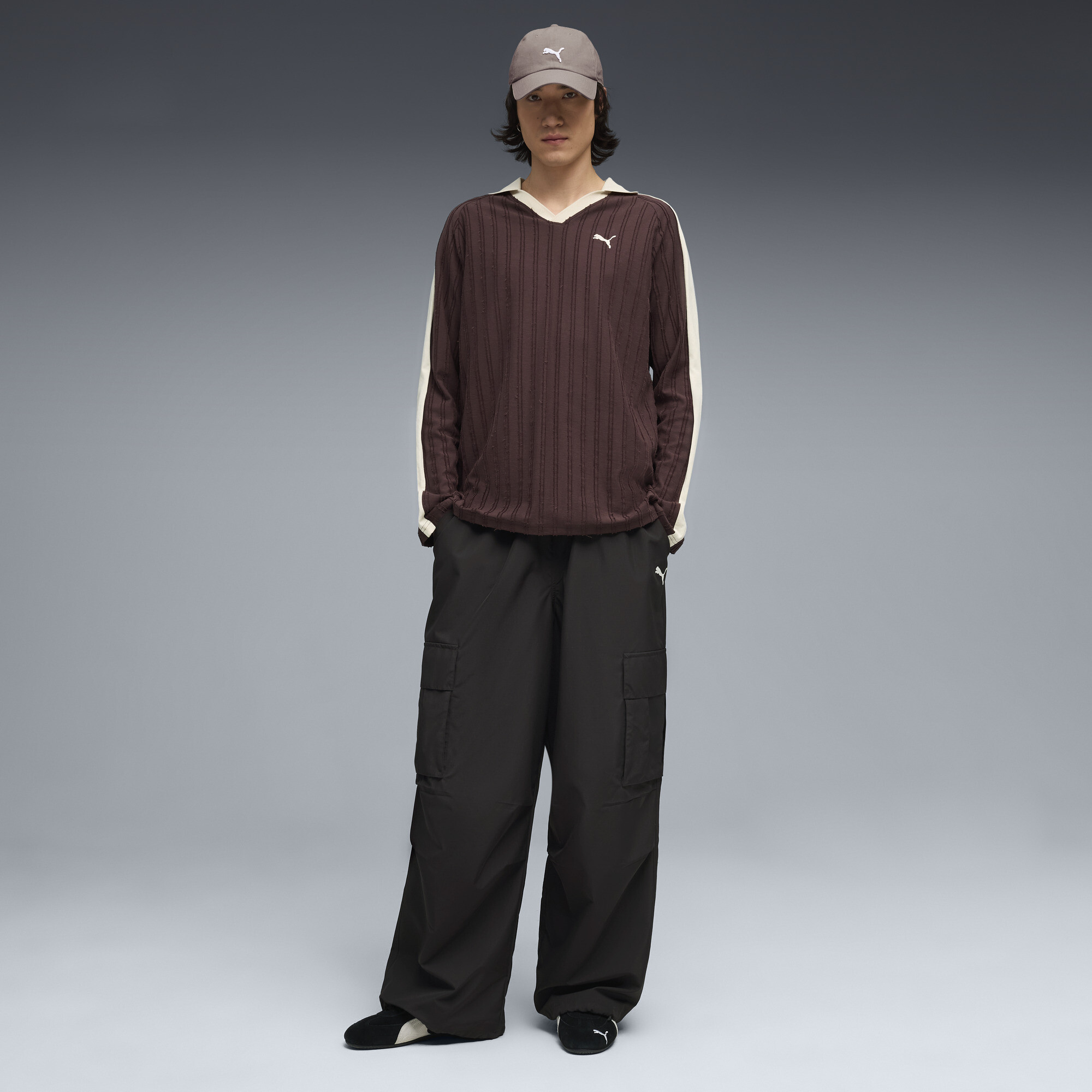 PUMA T7 Relaxed polo met lange mouwen voor Heren, Bruin, Maat XL thumbnail 4