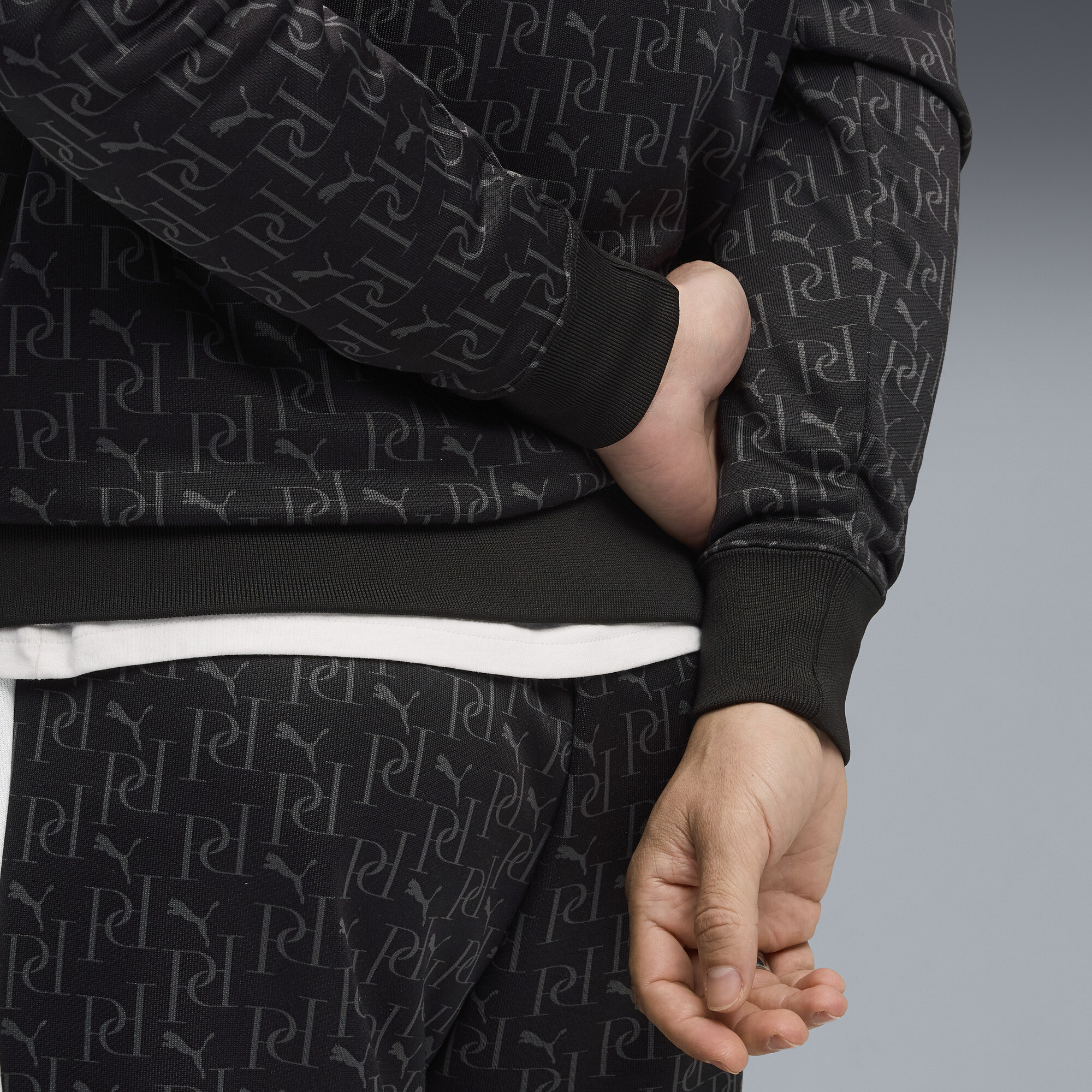 PUMA T7 All-Over Print trainingsjack voor Heren, Zwart, Maat M thumbnail 4