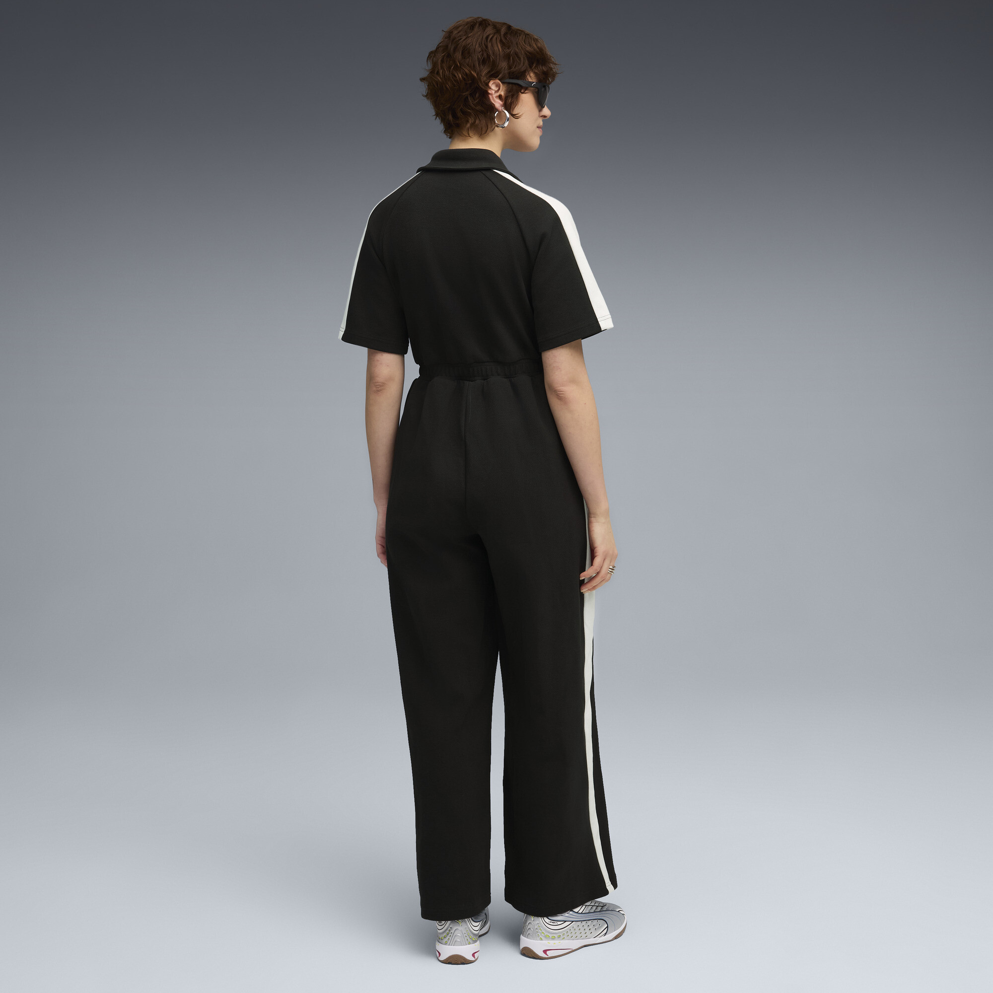 PUMA T7 jumpsuit met korte mouwen voor Dames, Zwart, Maat XL thumbnail 5