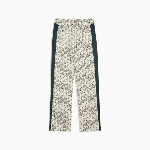 T7 All-Over Print Straight Track Pants Women, Alpine Snow, large-ZAF