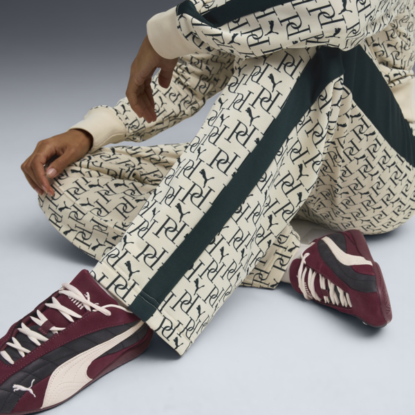 T7 All-Over Print Straight Track Pants Women, Alpine Snow, large-ZAF