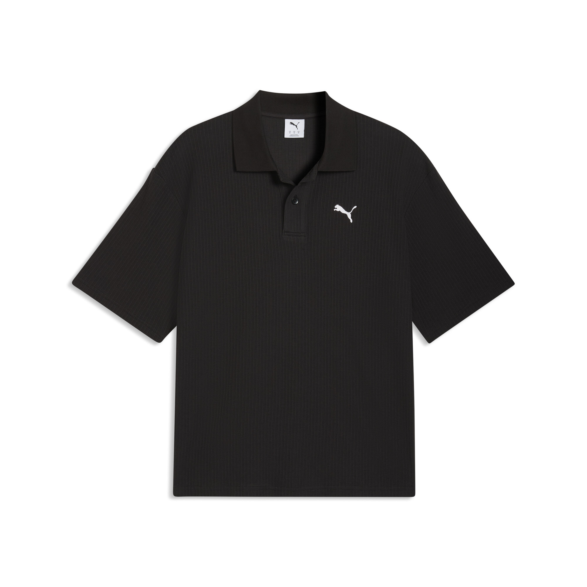 PUMA Wardrobe Essentials boxy polo voor Heren, Zwart, Maat S