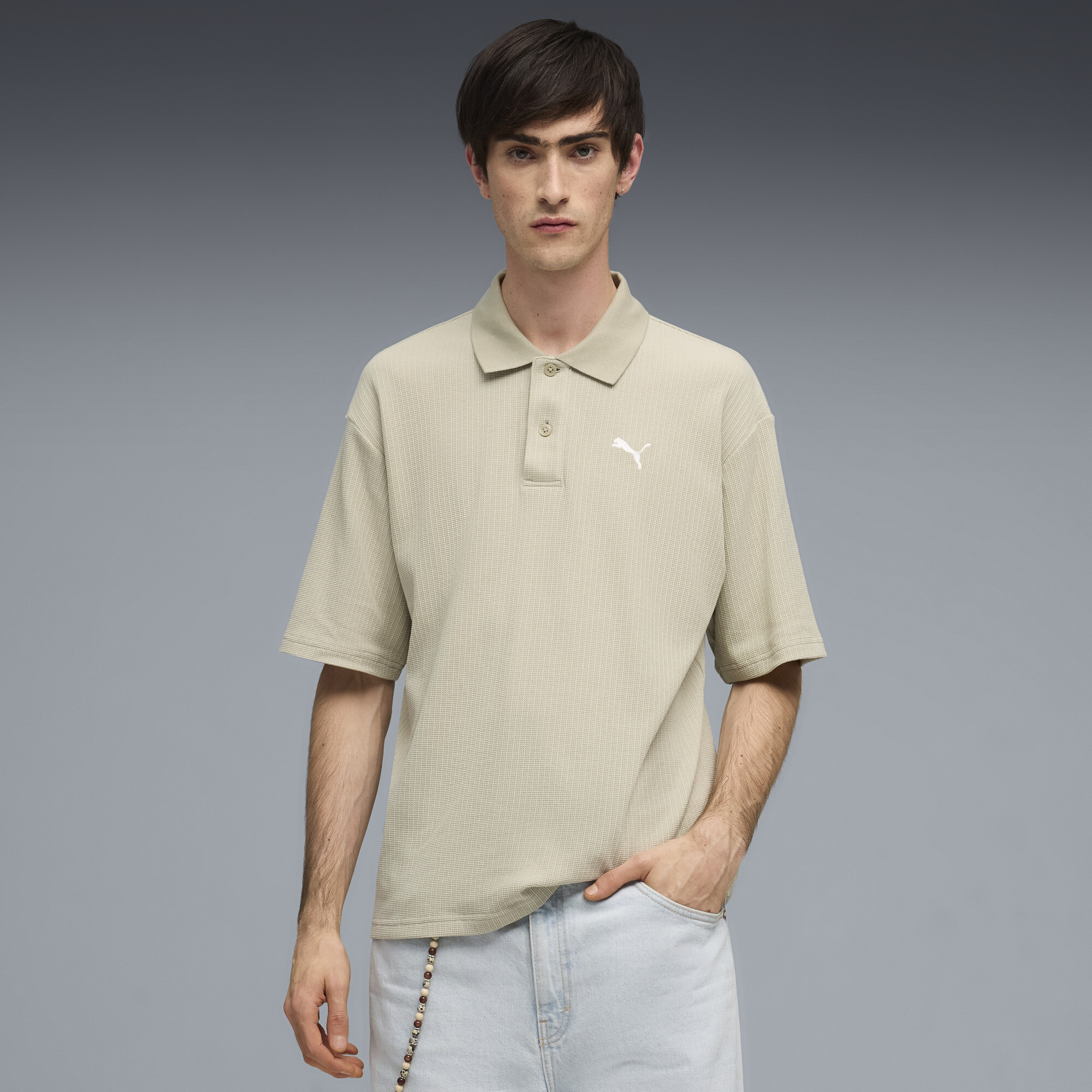 Поло Wardrobe Essentials Boxy Polo Men | Цвет: Бежевый | Pebble