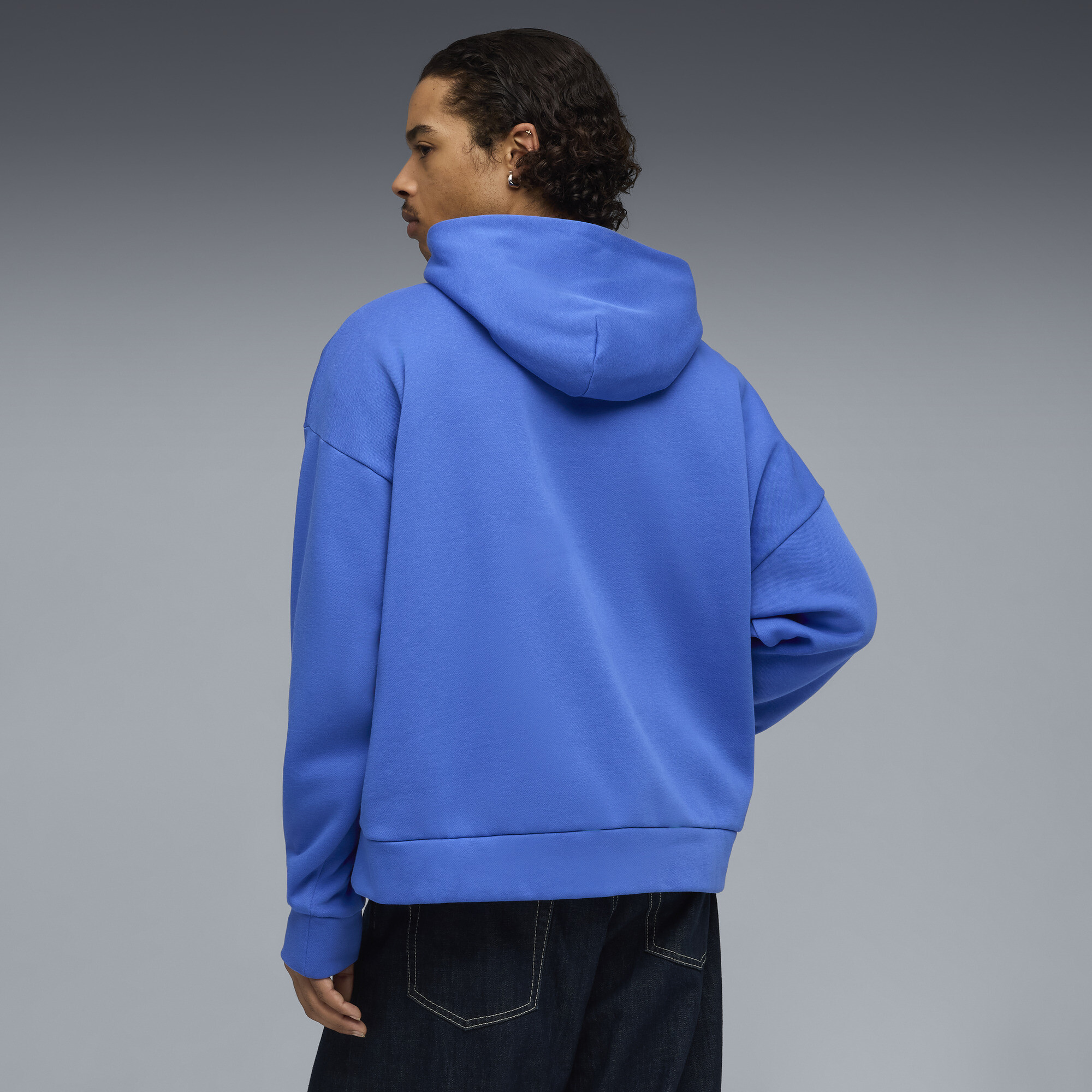 PUMA Wardrobe Essentials boxy fleece hoodie voor Heren, Blauw, Maat M thumbnail 5