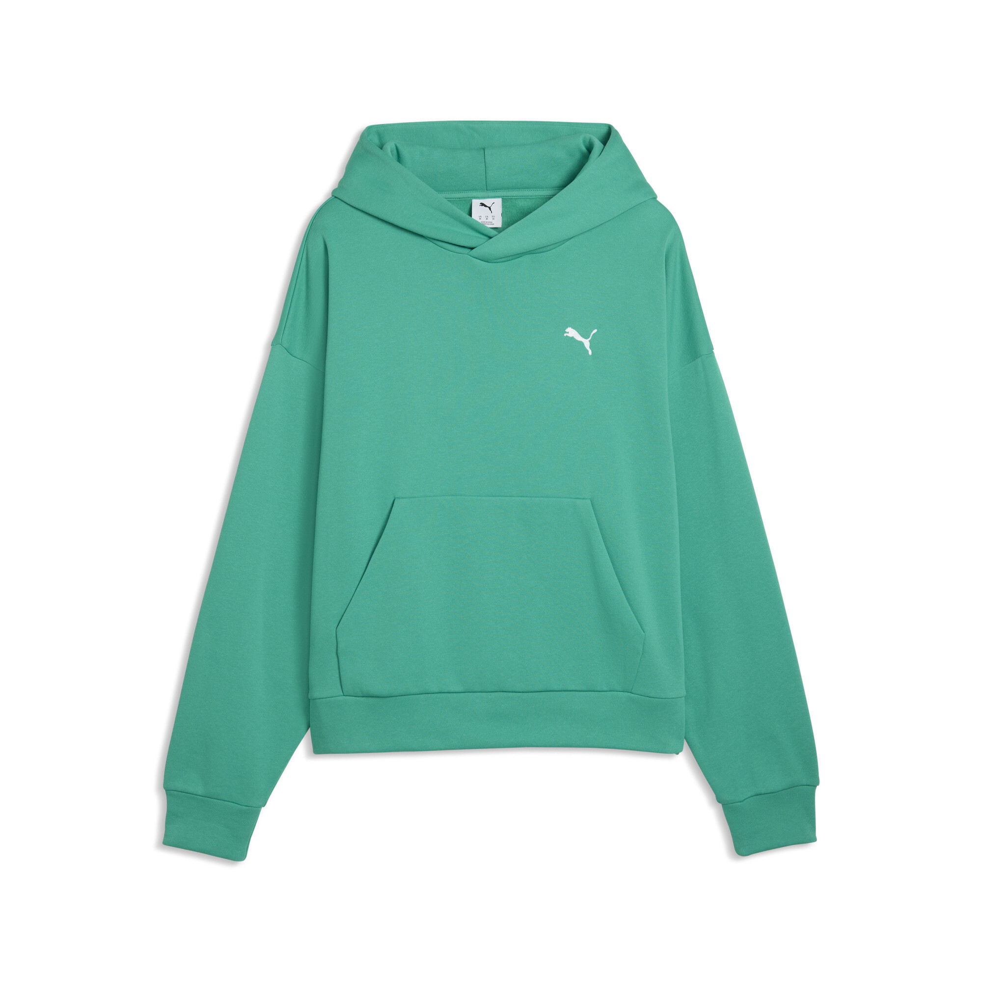 PUMA Wardrobe Essentials boxy fleece hoodie voor Heren, Groen, Maat S thumbnail 3