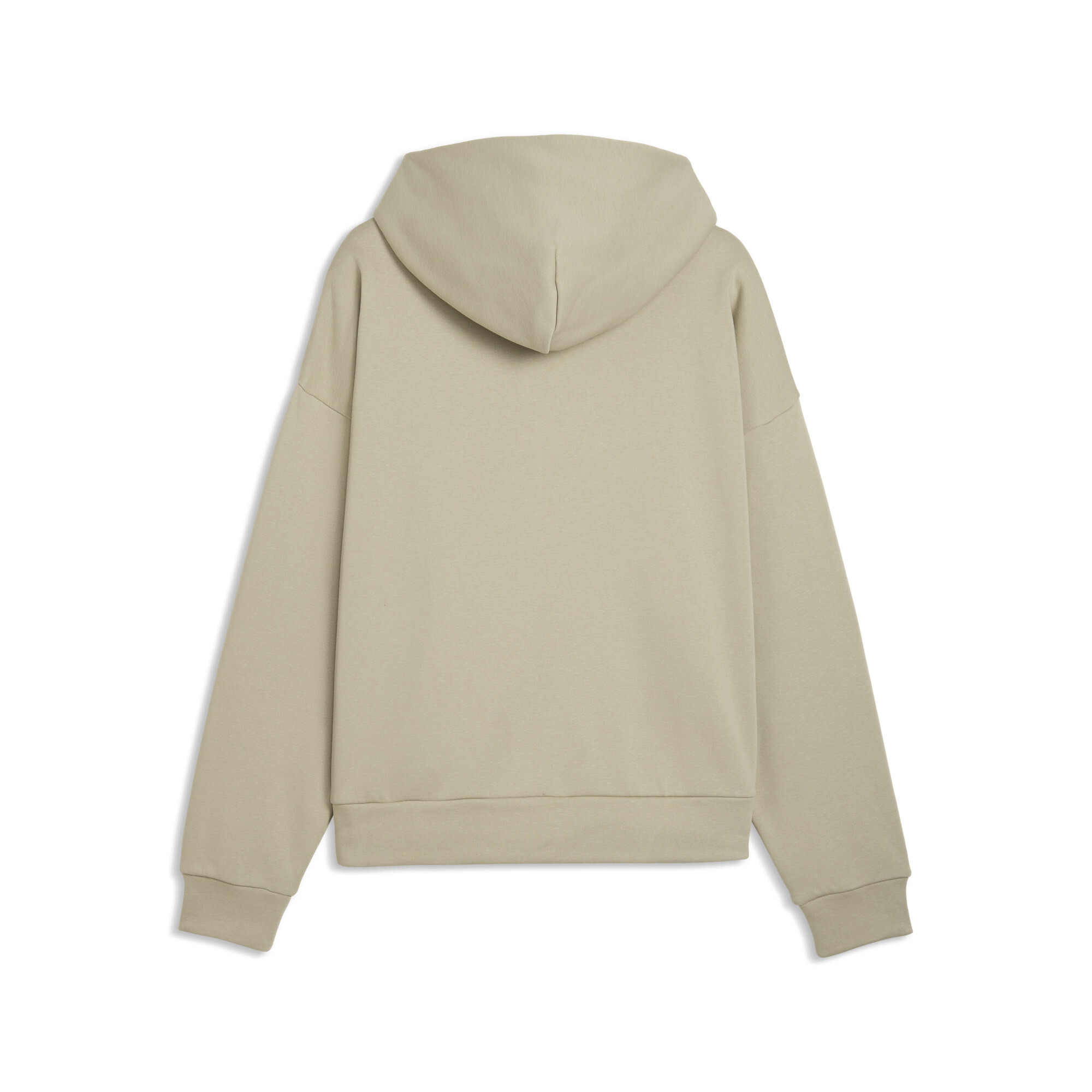 PUMA Wardrobe Essentials boxy fleece hoodie voor Heren, Beige/Grijs, Maat M thumbnail 2