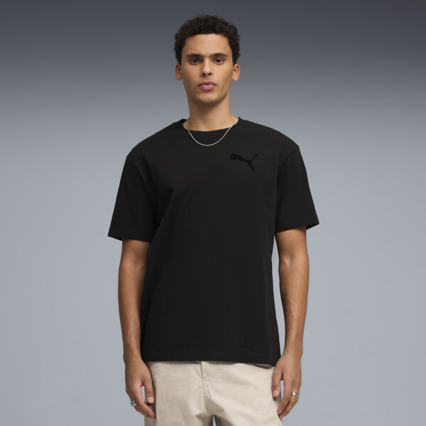 Remera PUMA holgada Essentials Elevated Cat Logo para Hombre En Negro