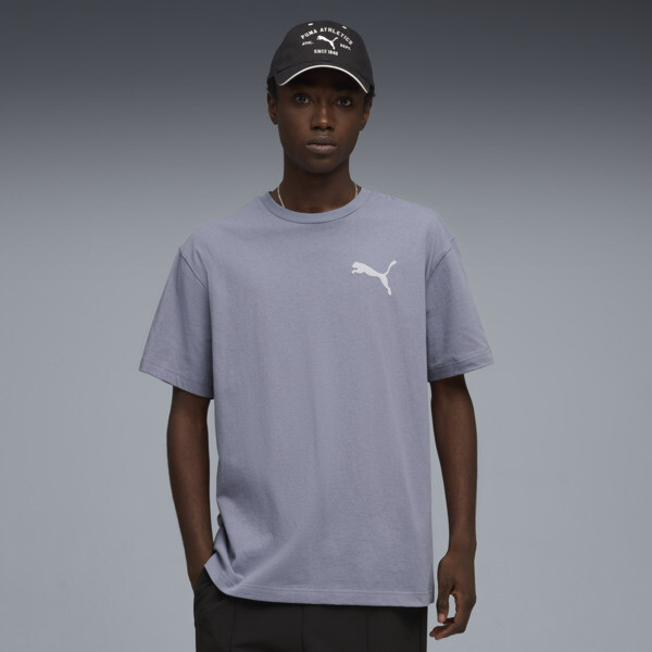 Remera PUMA holgada Essentials Elevated Cat Logo para Hombre En Gris Sky