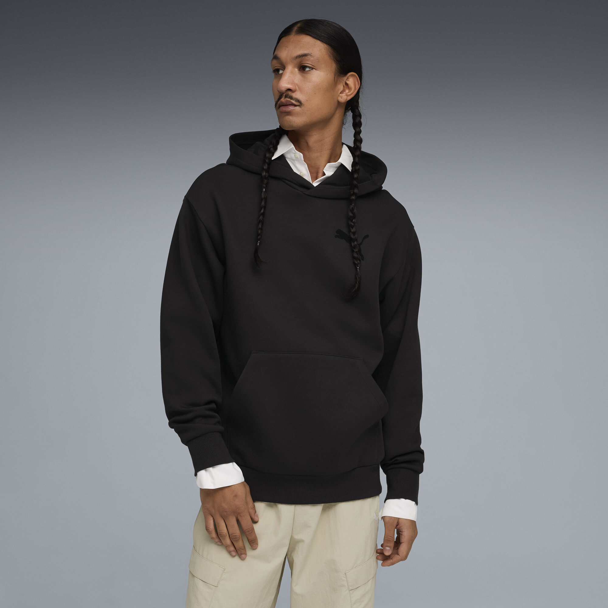 PUMA Essentials Elevated Cat-logo relaxed hoodie voor Heren, Zwart, Maat XS thumbnail 4