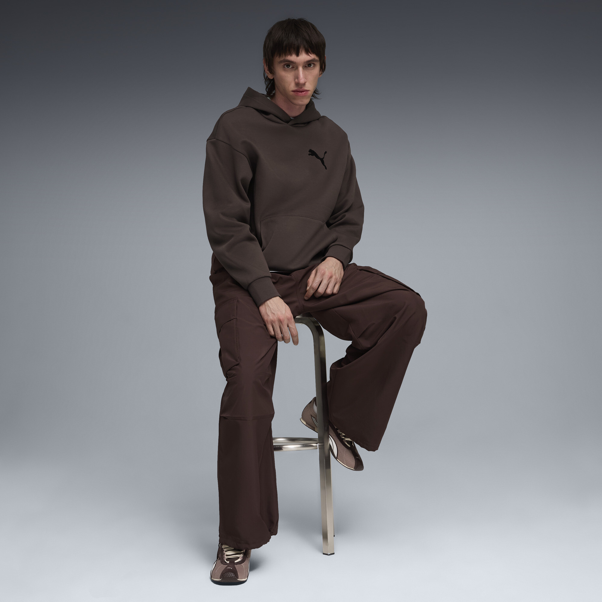 PUMA Essentials Elevated Cat-logo relaxed hoodie voor Heren, Bruin, Maat XXL thumbnail 2