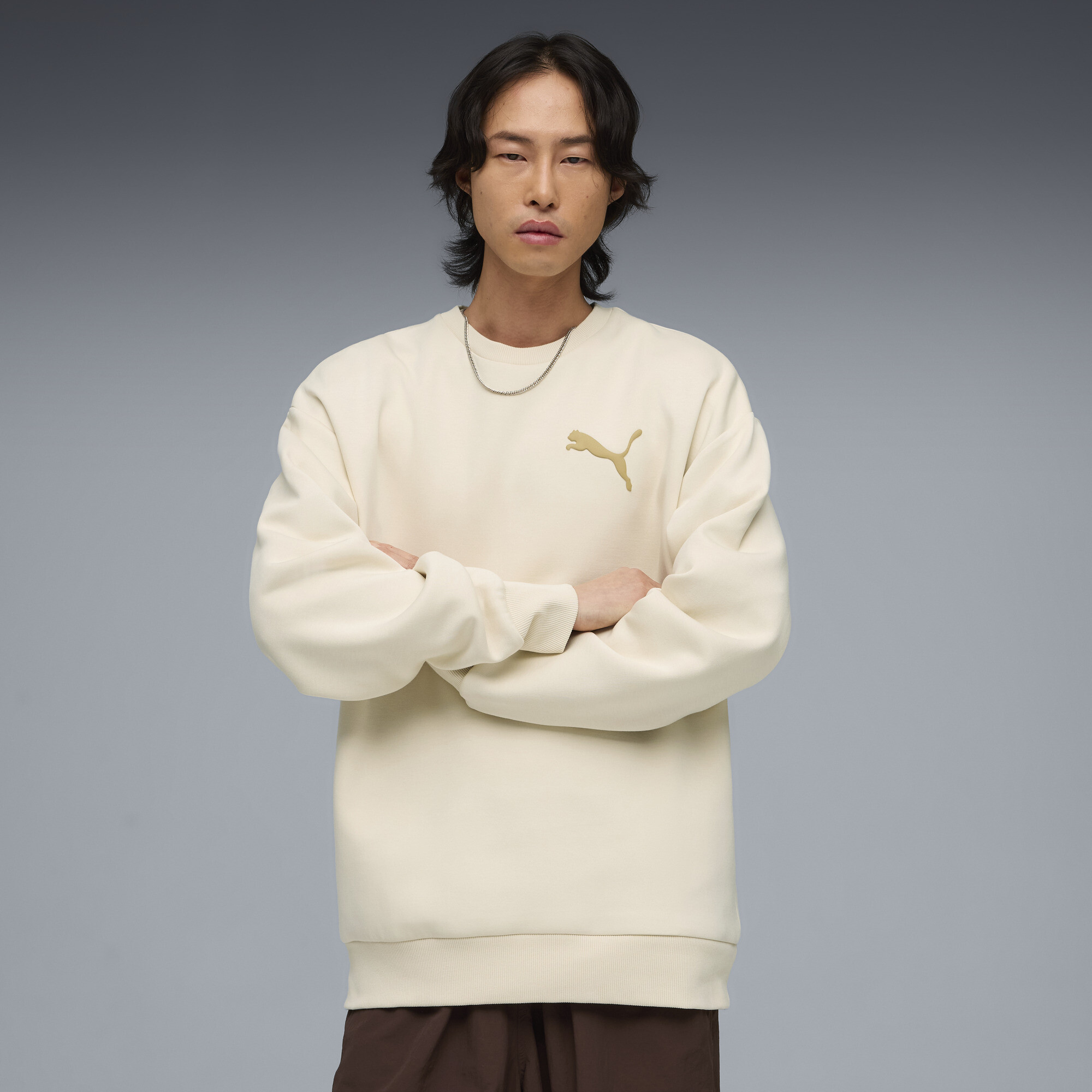 epa volume sleeve sweat ecru スウェット　エクリュ Свитшот Essentials Elevated Cat Logo Relaxed Sweatshirt Men | Цвет