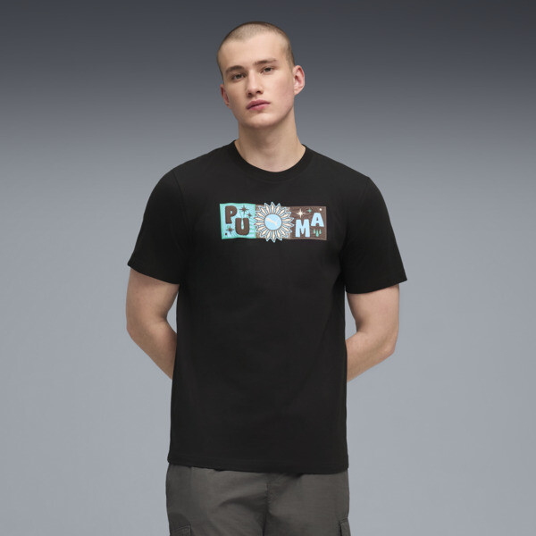 Remera PUMA estampada Sunset Drive para Hombre En Negro