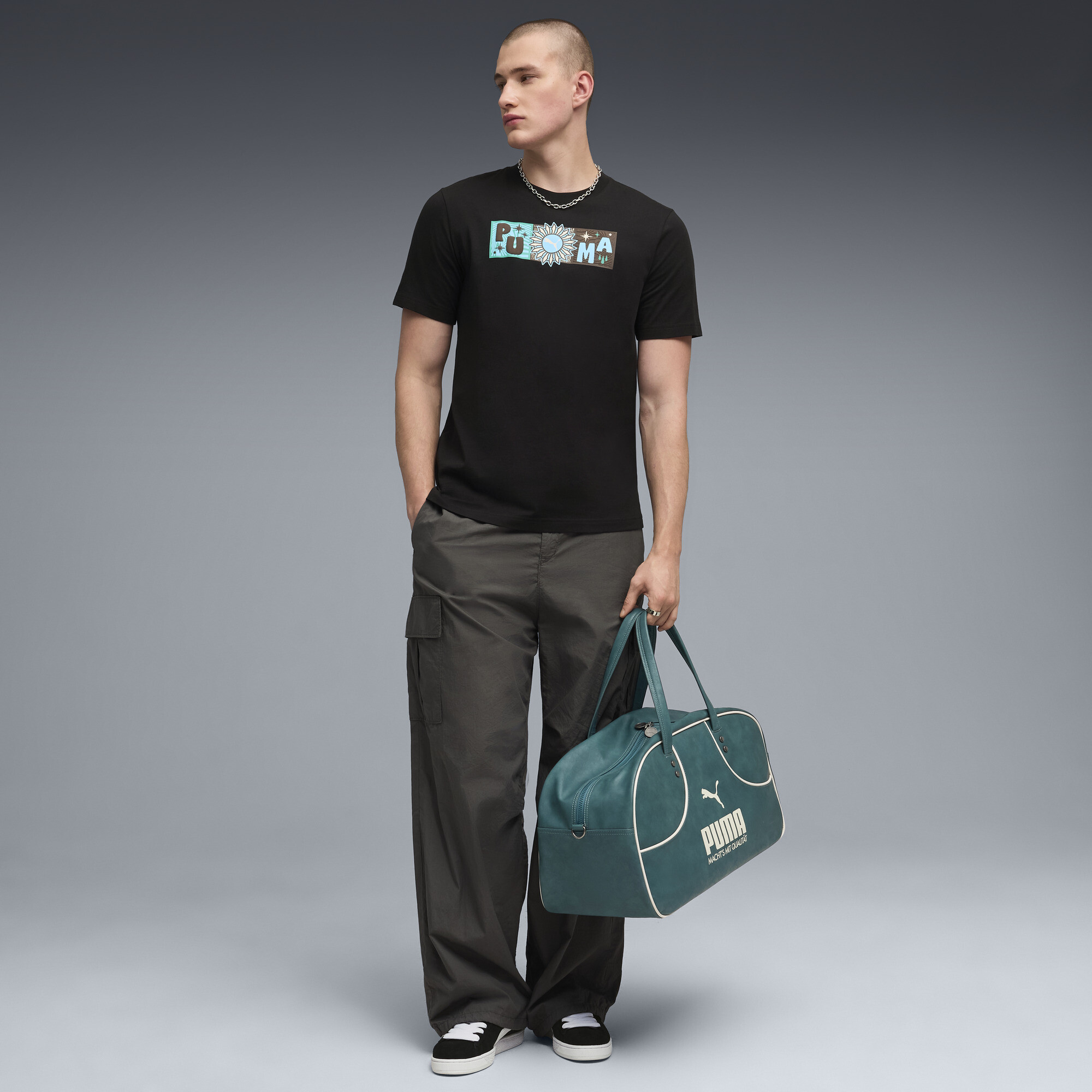 PUMA Sunset Drive grafisch T-shirt voor Heren, Zwart, Maat XS thumbnail 4