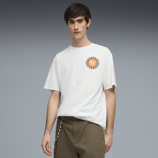 Remera PUMA estampada Sunset Drive para Hombre En Blanco