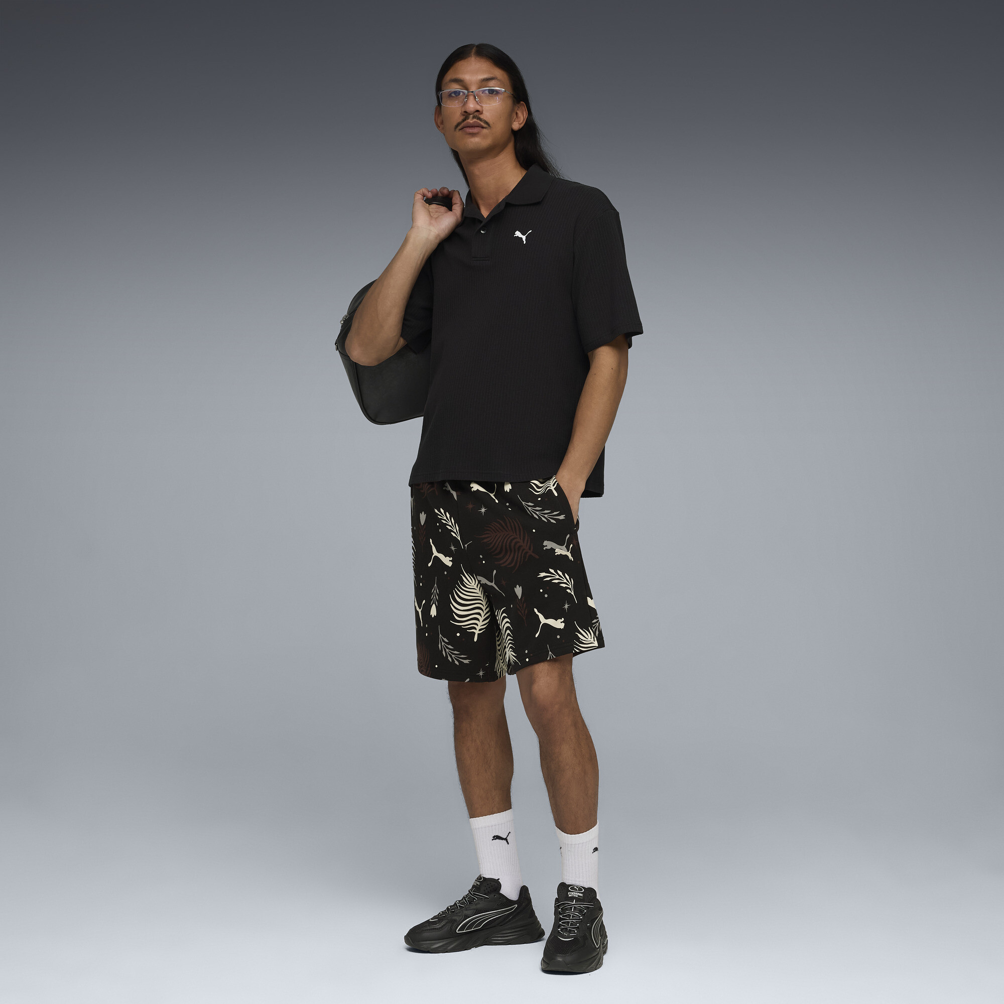 PUMA Sunset Drive relaxed short voor Heren, Zwart, Maat M thumbnail 4