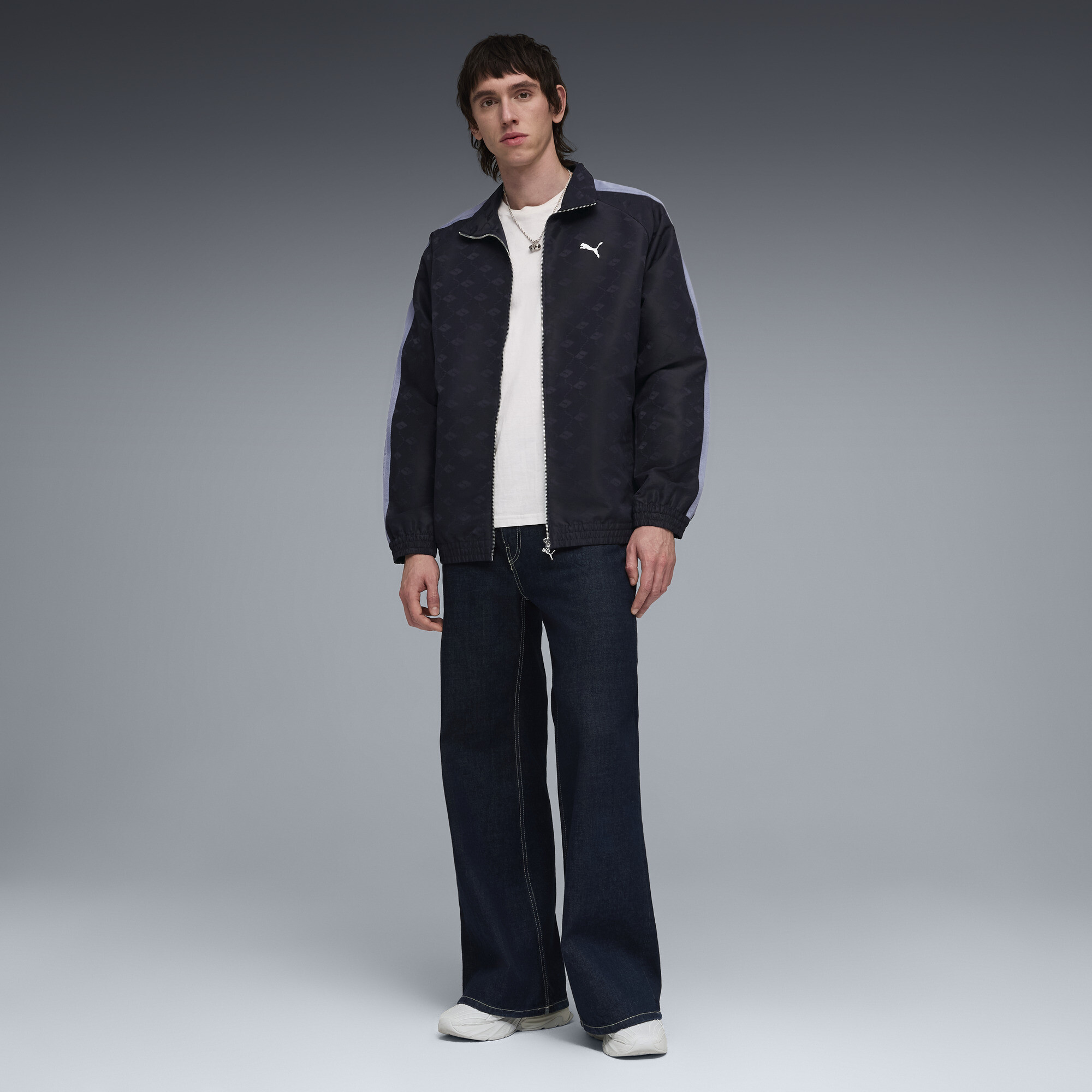 PUMA T7 geweven trainingsjack voor Heren, Blauw, Maat M thumbnail 4