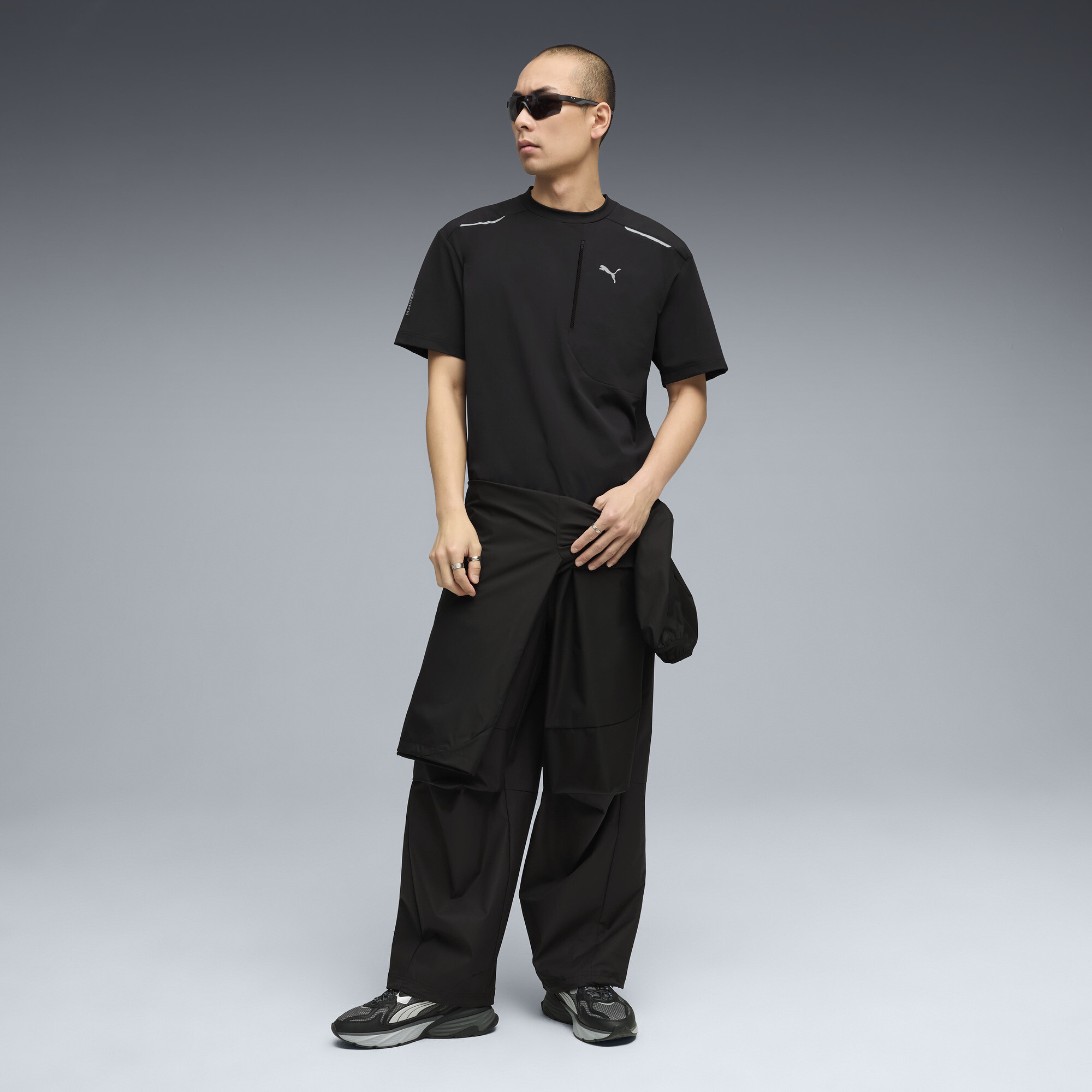 PUMATECH relaxed T-shirt met zak voor Heren, Zwart, Maat M thumbnail 3