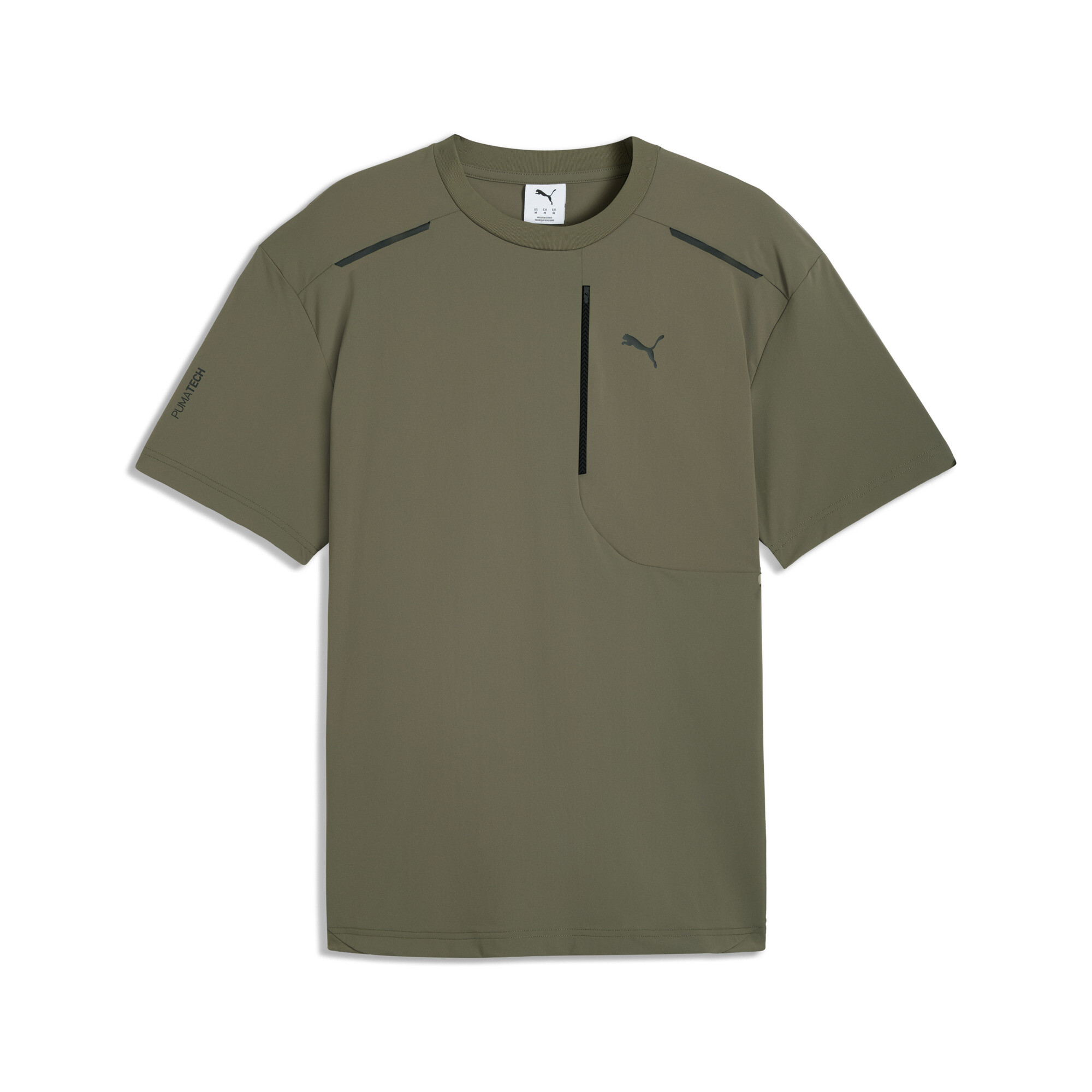 PUMATECH relaxed T-shirt met zak voor Heren, Groen, Maat XL