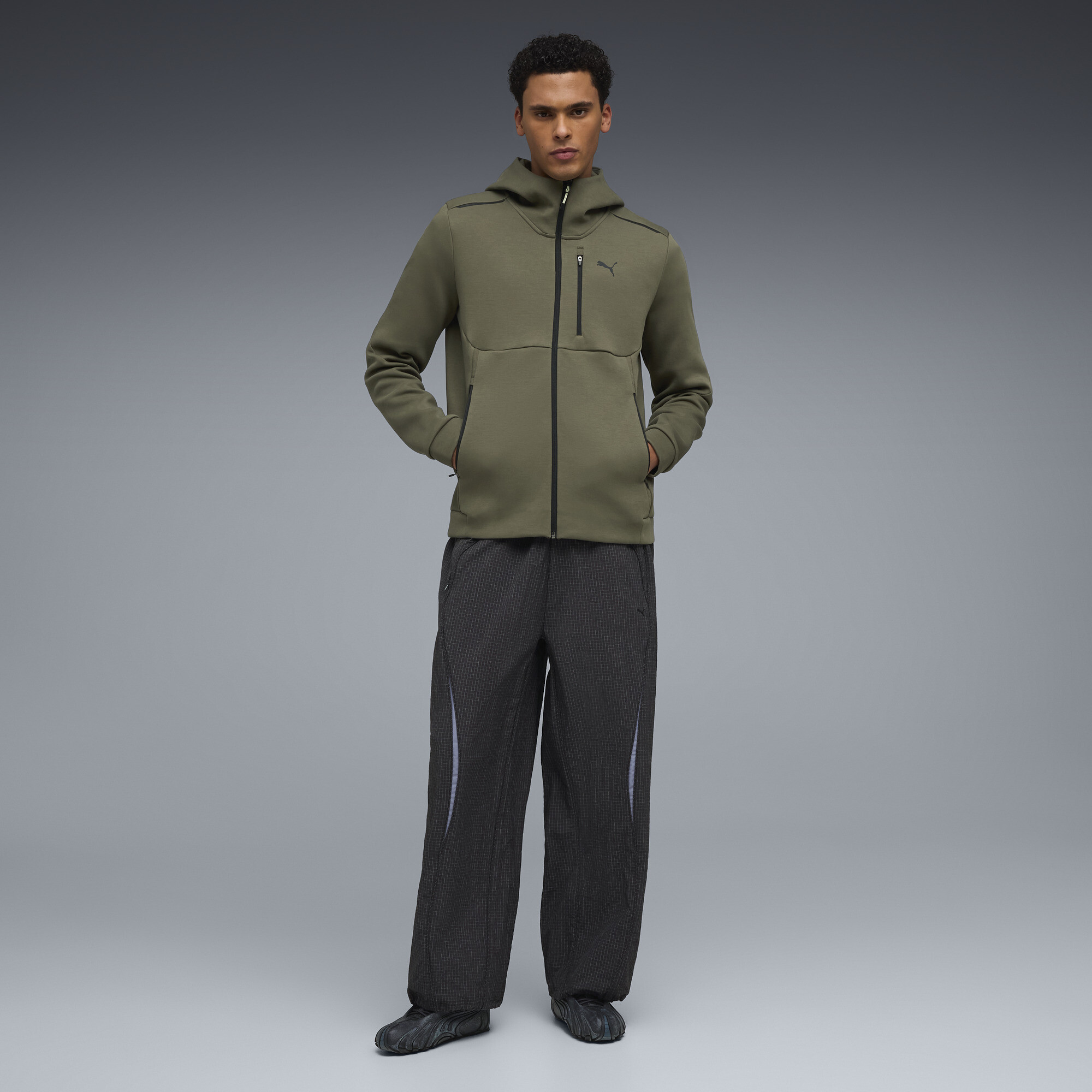 PUMATECH hoodie met rits voor Heren, Groen, Maat L thumbnail 6