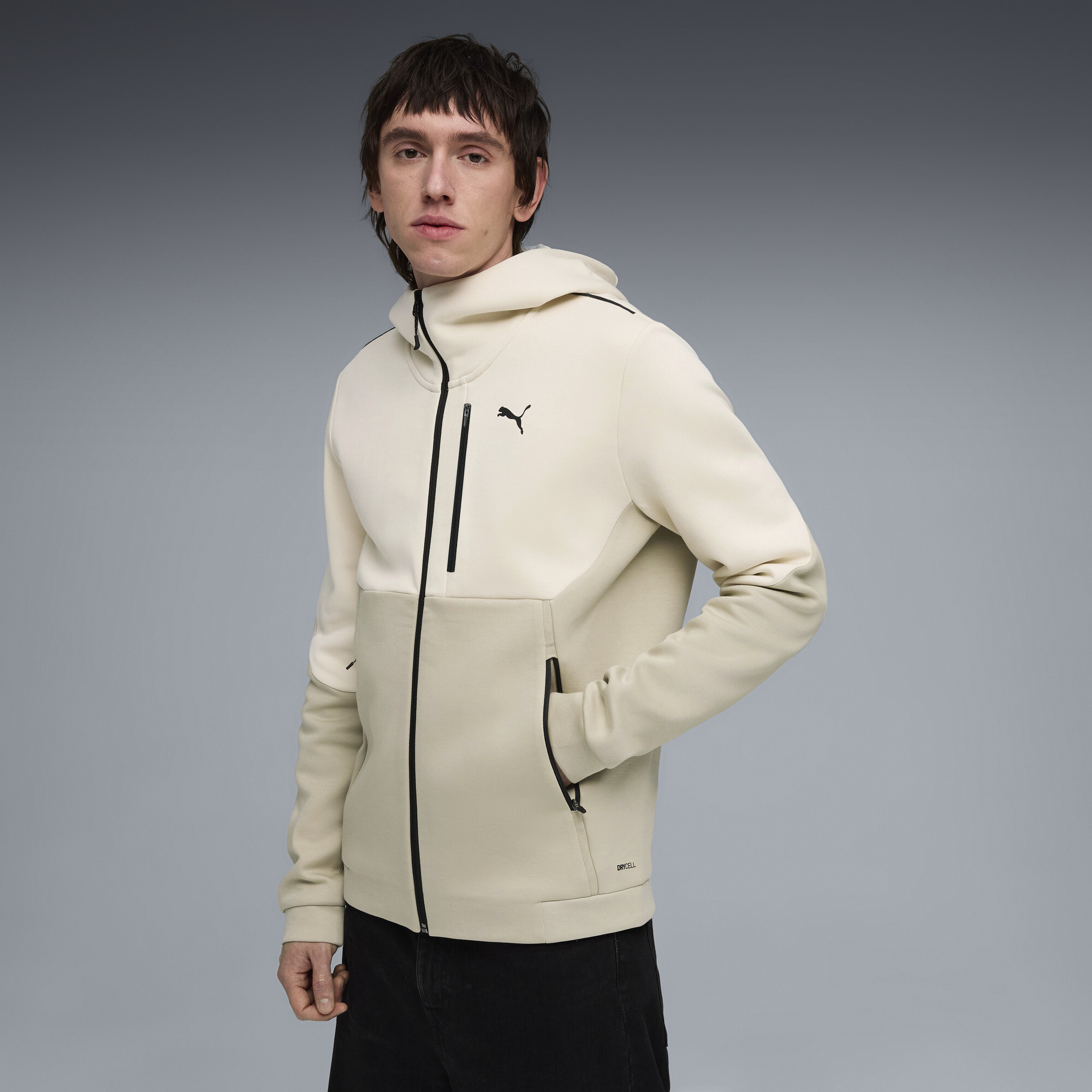 Кофта PUMATECH Full Zip Hoodie Men | Цвет: Белый | Alpine Snow