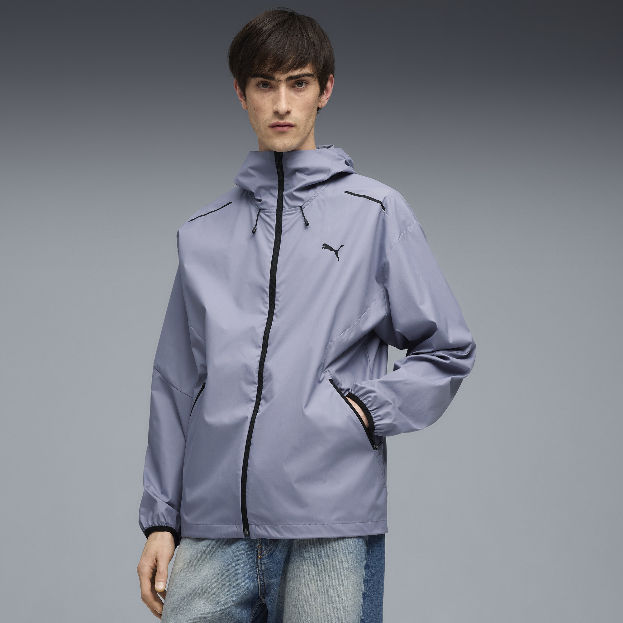 PUMATECH Men's Relaxed Track Jacket in Grey, Size XL