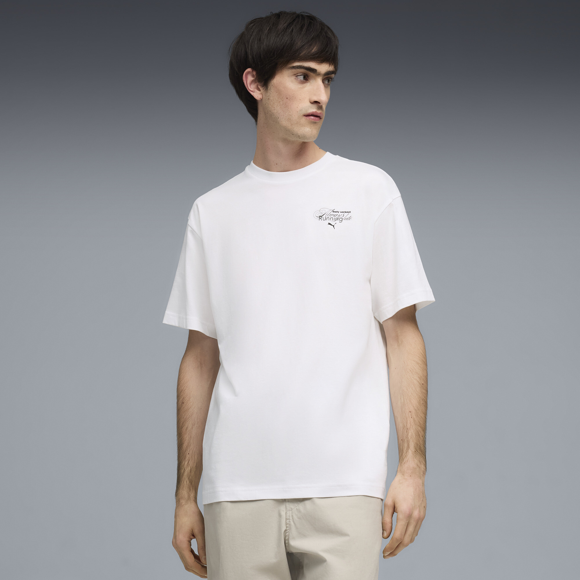 PUMA Relaxed T-shirt met grafische slogan voor Heren, Wit, Maat S