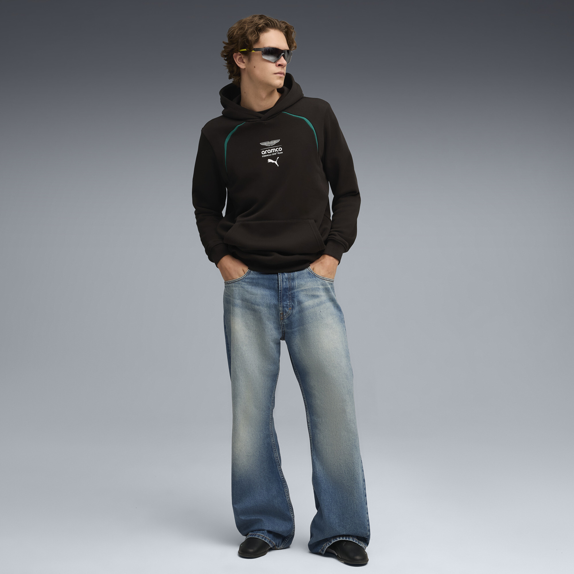 PUMA x ASTON MARTIN ARAMCO F1Â® TEAM hoodie voor Heren, Zwart, Maat M thumbnail 4