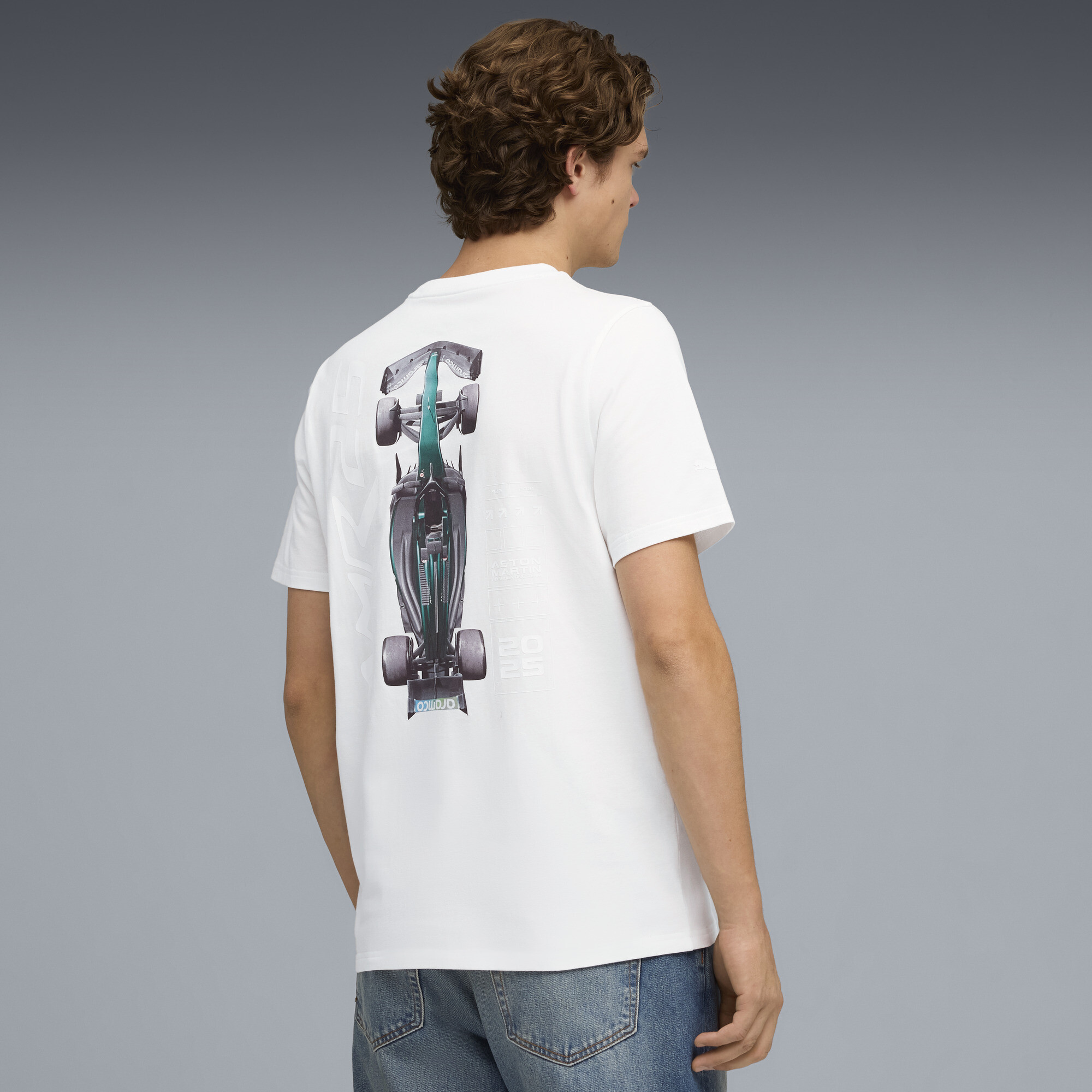 PUMA x ASTON MARTIN ARAMCO F1Â® TEAM grafisch T-shirt voor Heren, Wit, Maat XXL thumbnail 5
