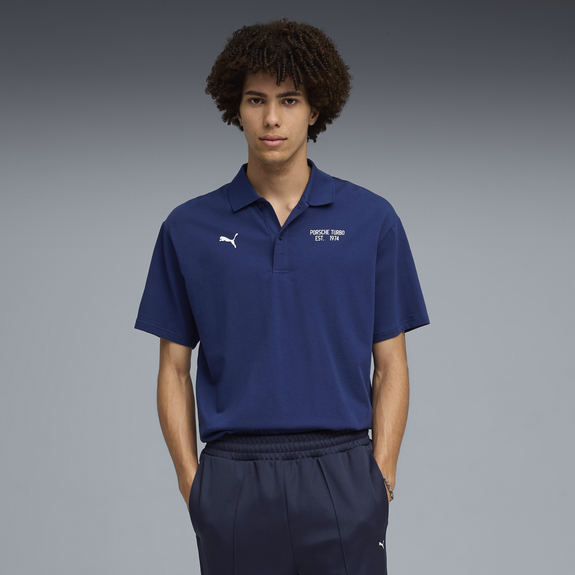 PUMA Porsche Legacy Men's Relaxed Polo Shirt in Blue, Size L