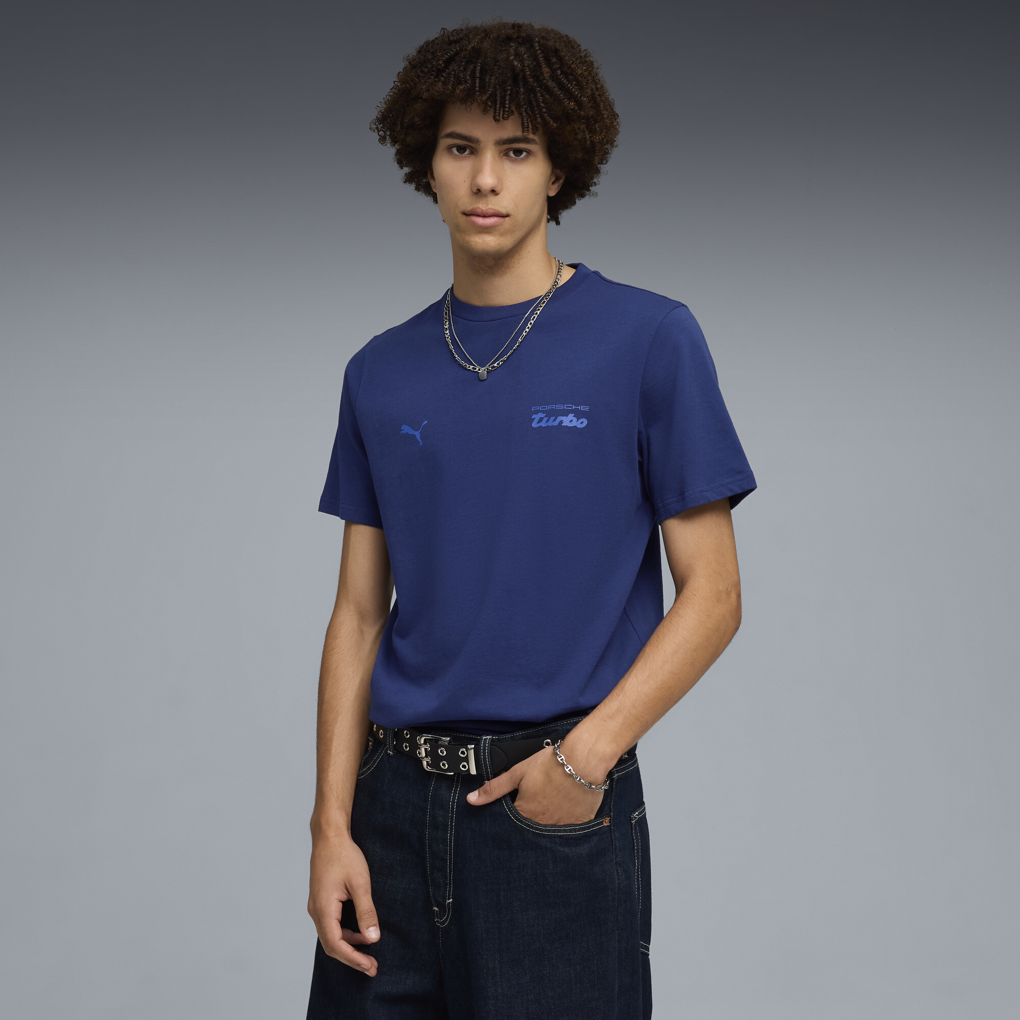 PUMA Porsche Legacy Essentials T-shirt voor Heren, Blauw, Maat 4XL thumbnail 4