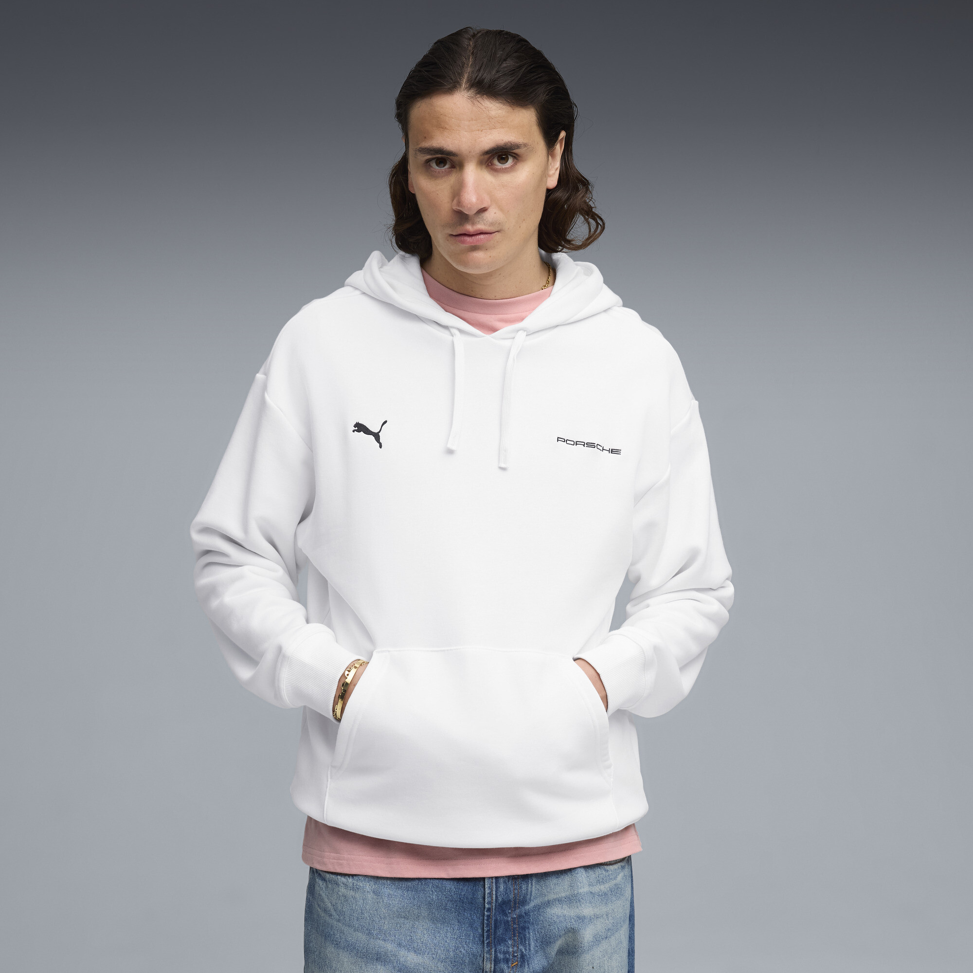PUMA Porsche Legacy Sau Men's Hoodie in White, Size XXL