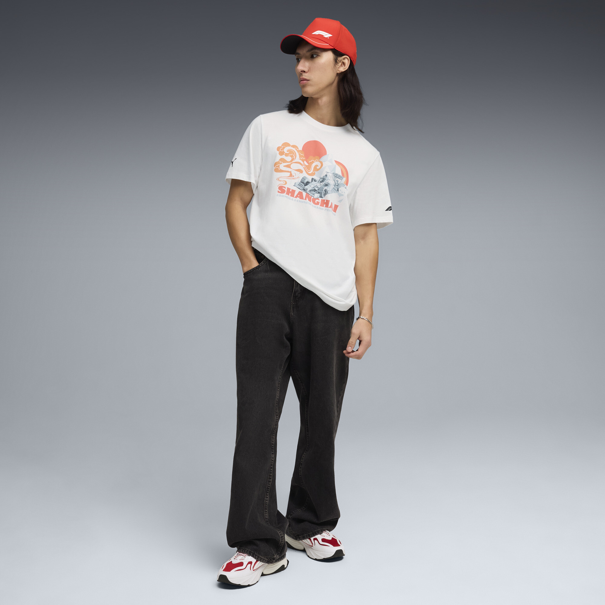 PUMA F1Â® China uniseks T-shirt, Wit, Maat L thumbnail 2