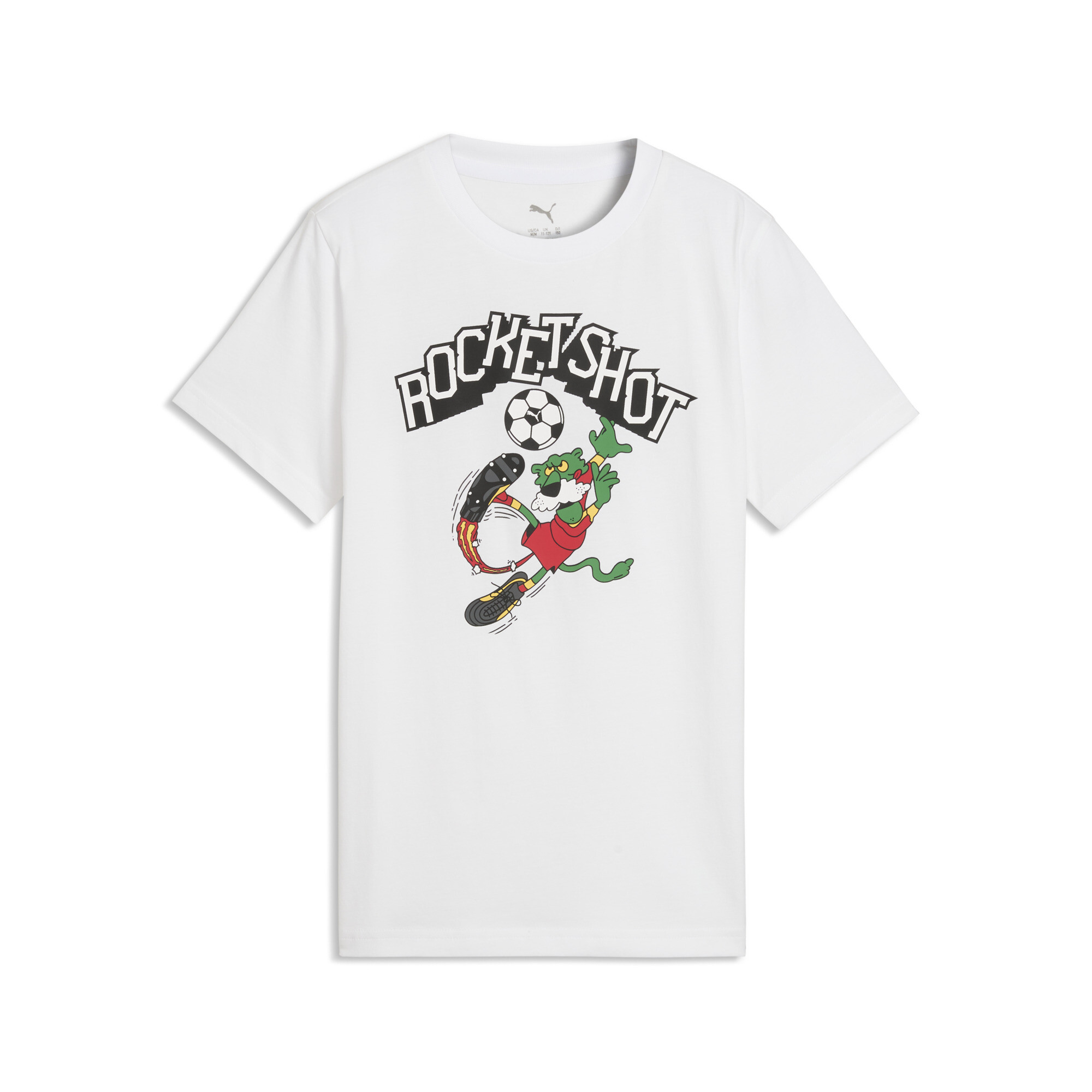 Super PUMA T-shirt met print voor Heren, Wit, Maat 15-16Y