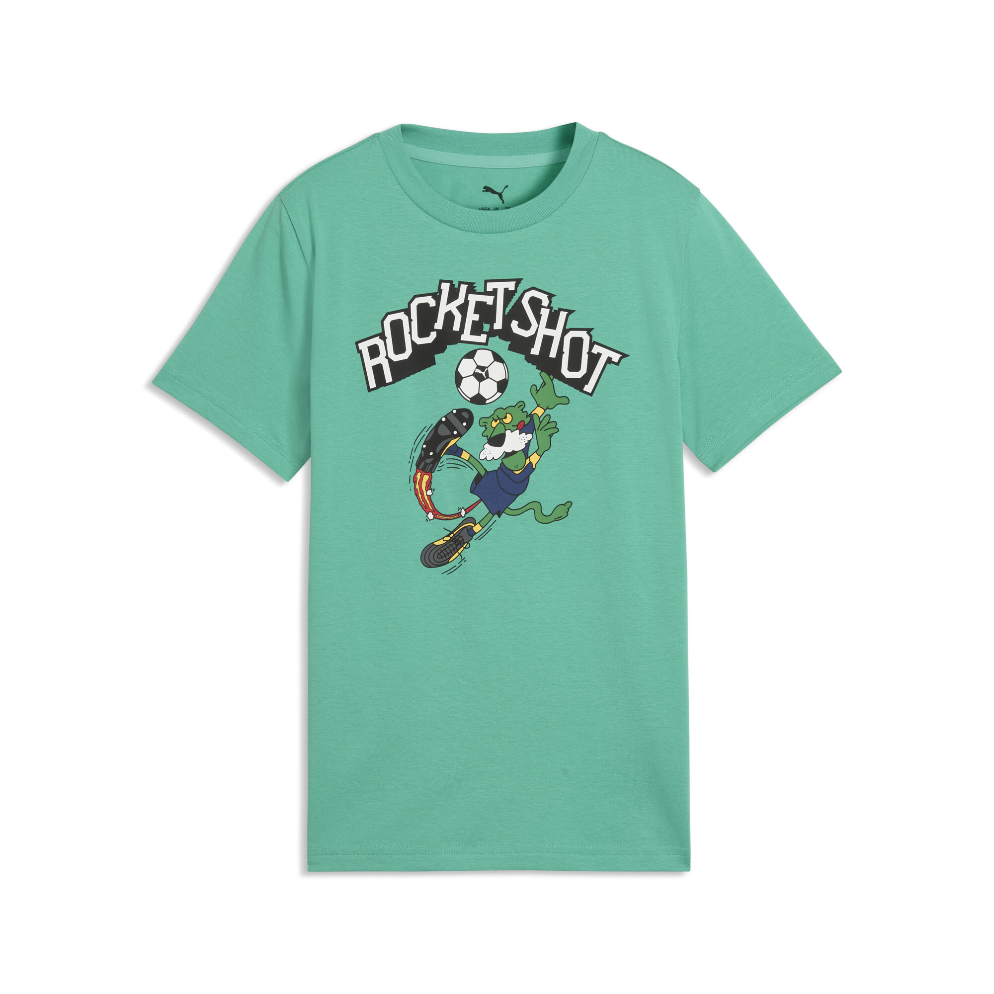 Super PUMA T-shirt met print voor Heren, Groen, Maat 11-12Y