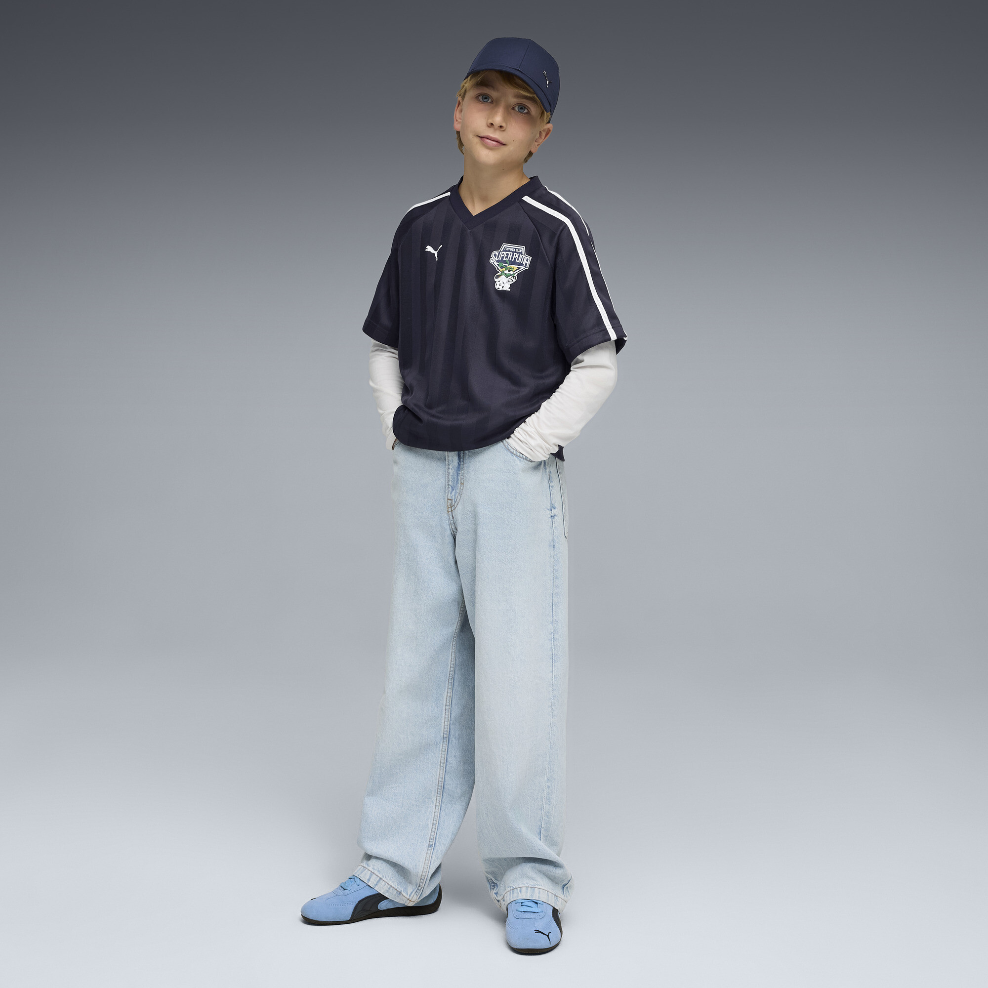 T7 Super PUMA Relaxed shirt voor Heren, Blauw, Maat 13-14Y thumbnail 2