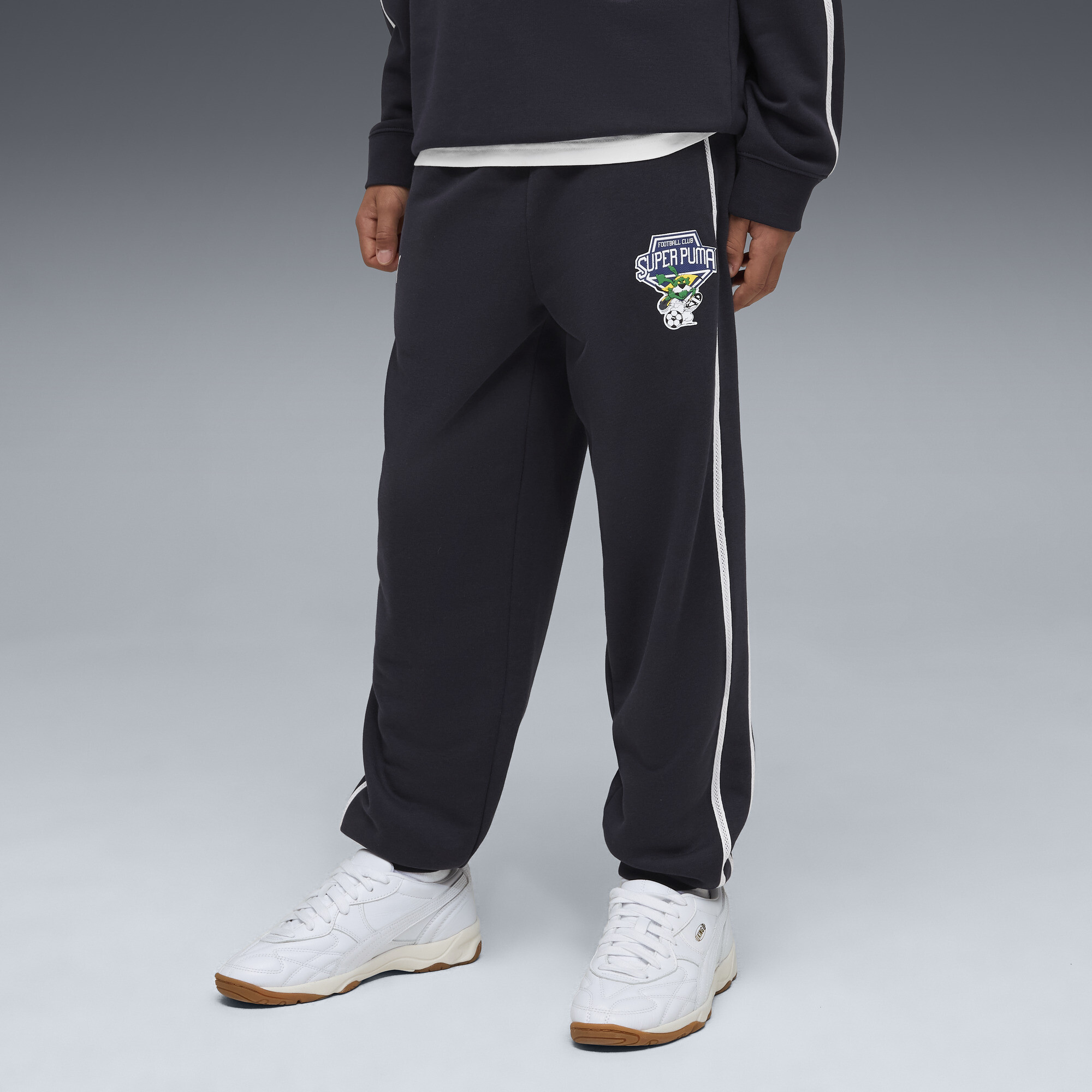 Super PUMA T7 Big Kids' Relaxed Sweatpants in Blue, Size S
