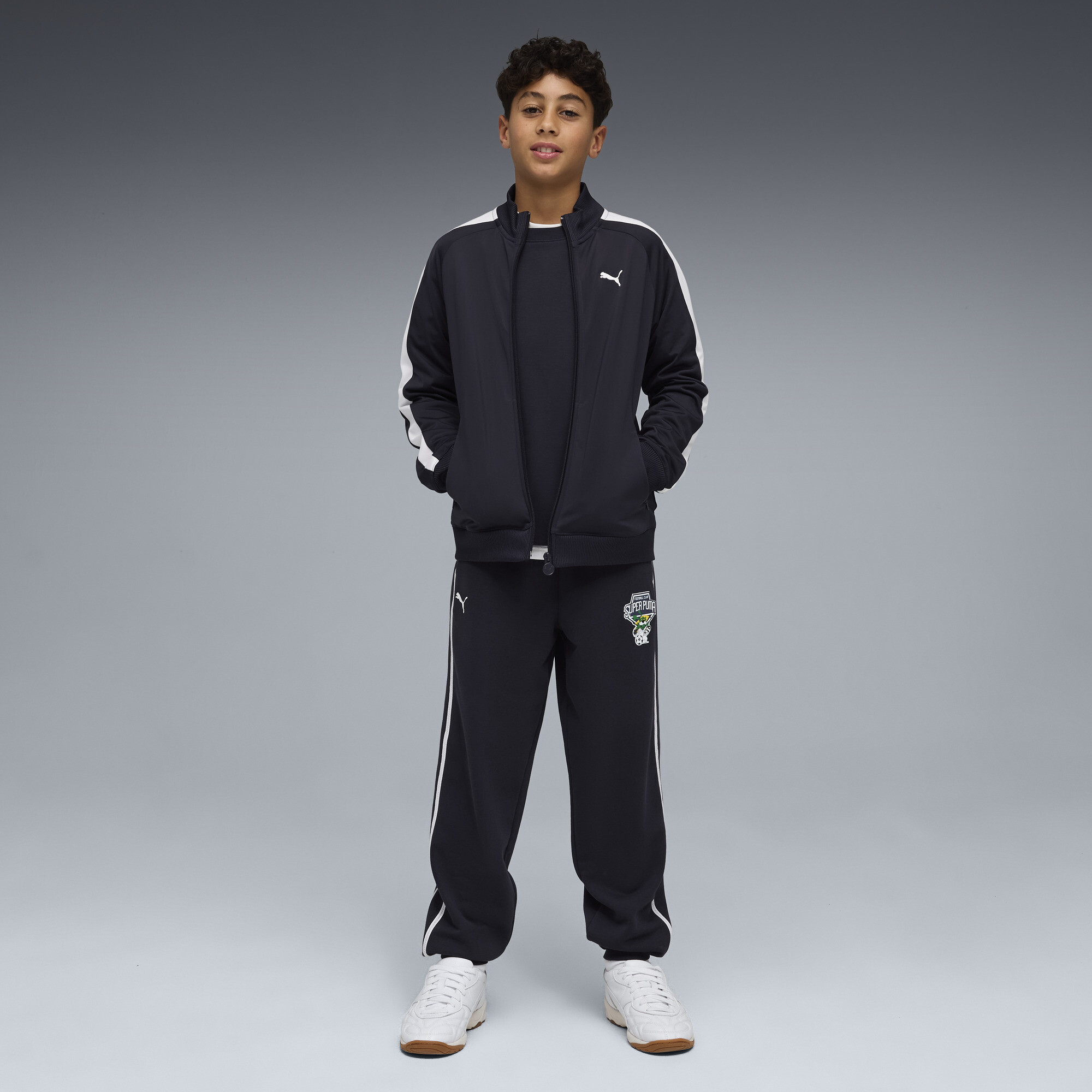 T7 Super PUMA relaxte sweatpants voor Heren, Blauw, Maat 15-16Y thumbnail 4