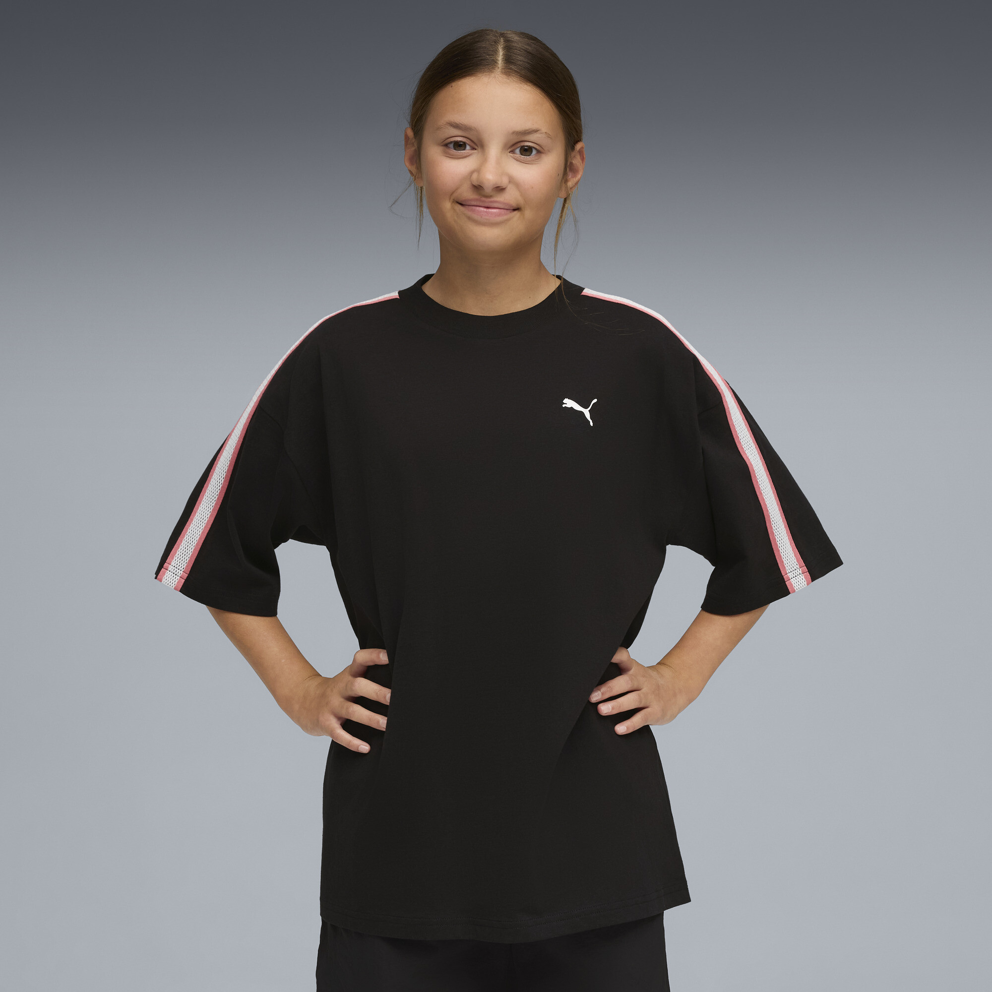 PUMA Luminous Cloud Big Kids Oversized Graphic T-Shirt in Black Size XL 28$