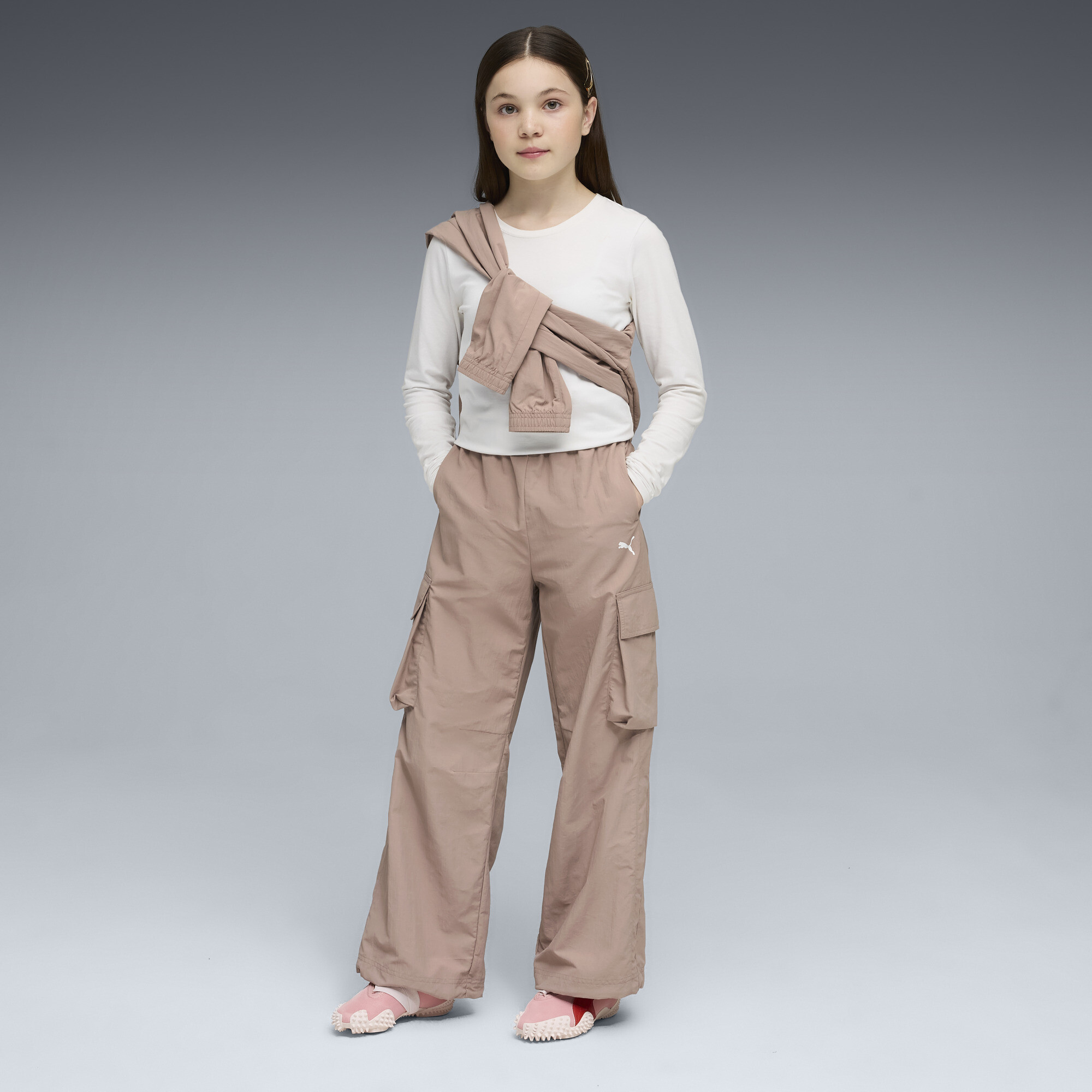 PUMA T7 relaxte cargobroek voor Dames, Maat 15-16Y thumbnail 4