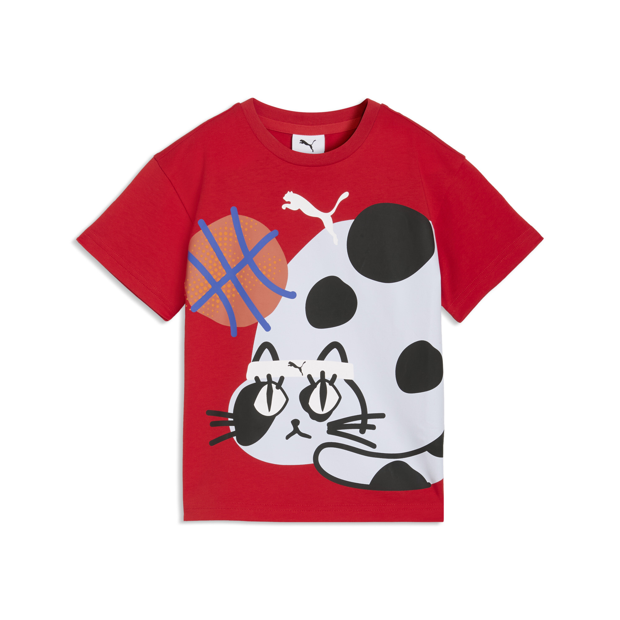 PUMA Sporty Cats relaxed T-shirt met afbeelding, Rood, Maat 3-4Y