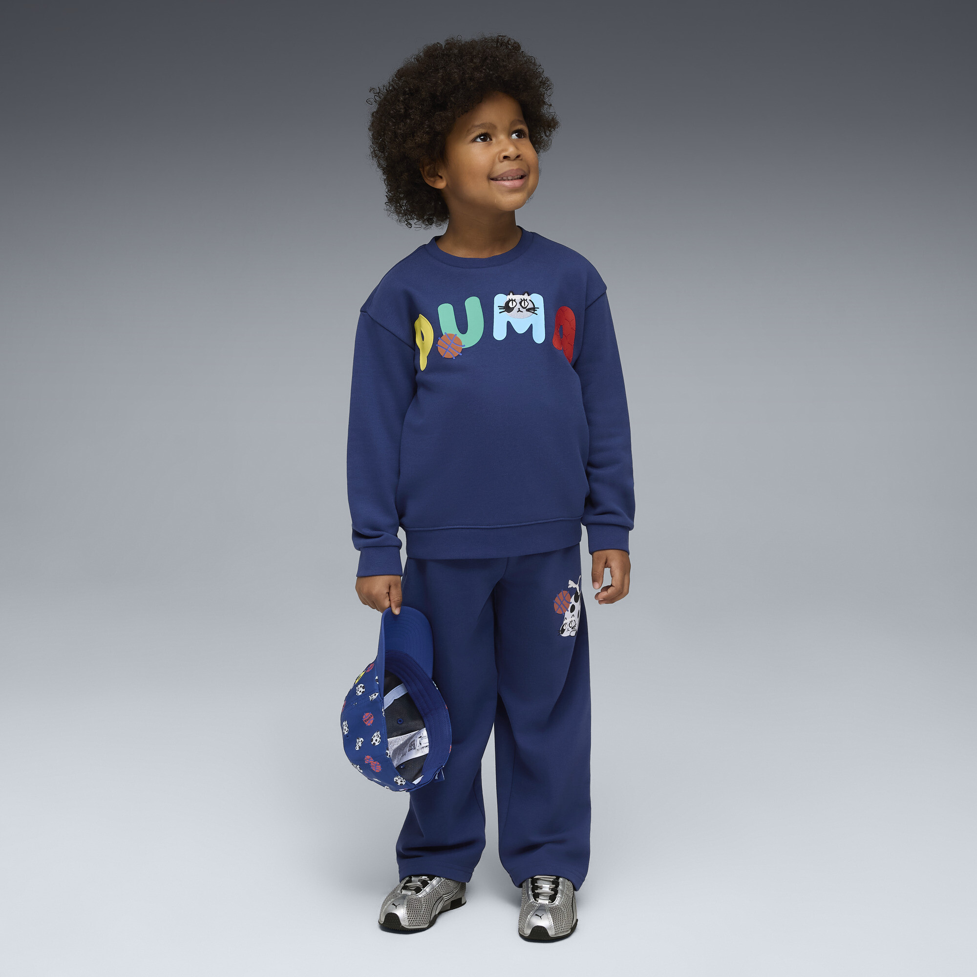 PUMA Sporty Cats relaxed sweatshirt, Blauw, Maat 3-4Y thumbnail 2