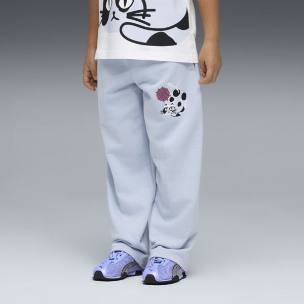 Pantalónes PUMA holgados Sporty Cats para niños En Snow Mountain Azul