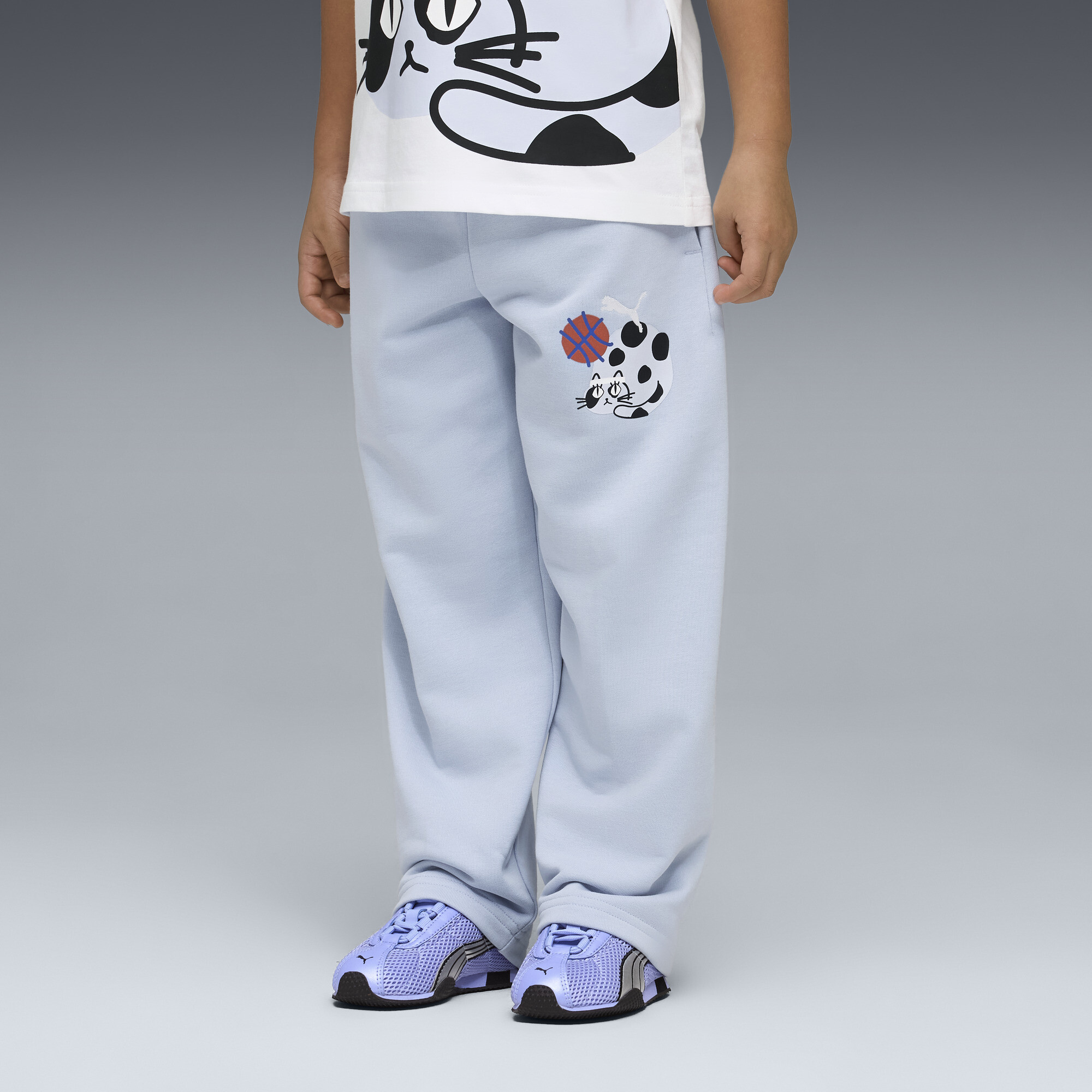 PUMA Sporty Cats relaxte sweatpants, Blauw, Maat 3-4Y thumbnail 4