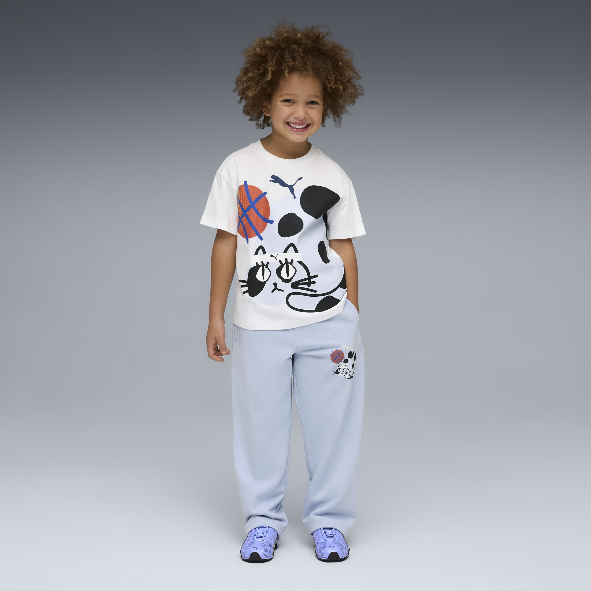 PUMA Sporty Cats relaxte sweatpants, Blauw, Maat 3-4Y thumbnail 2